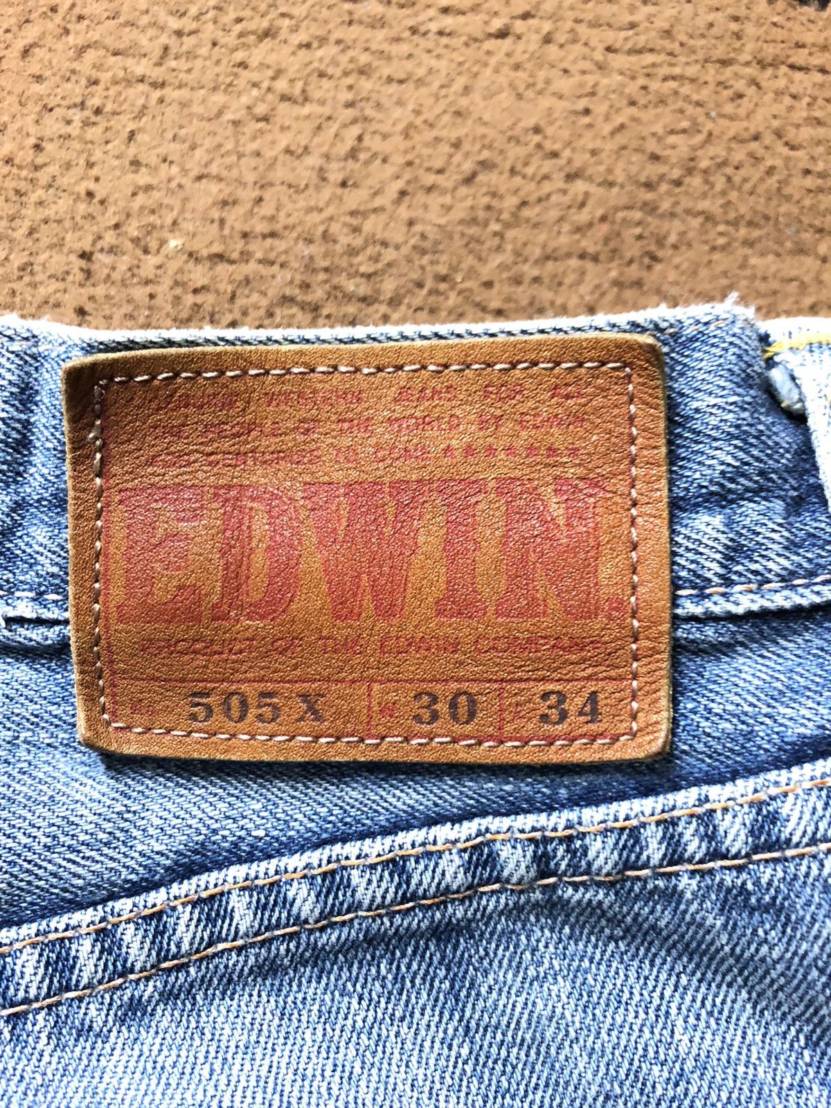 Edwin × Vintage VINTAGE SELVEDGE EDWIN 505x BLUE WASH DISTRESSED DENIM Size US 30 / EU 46 - 12 Thumbnail