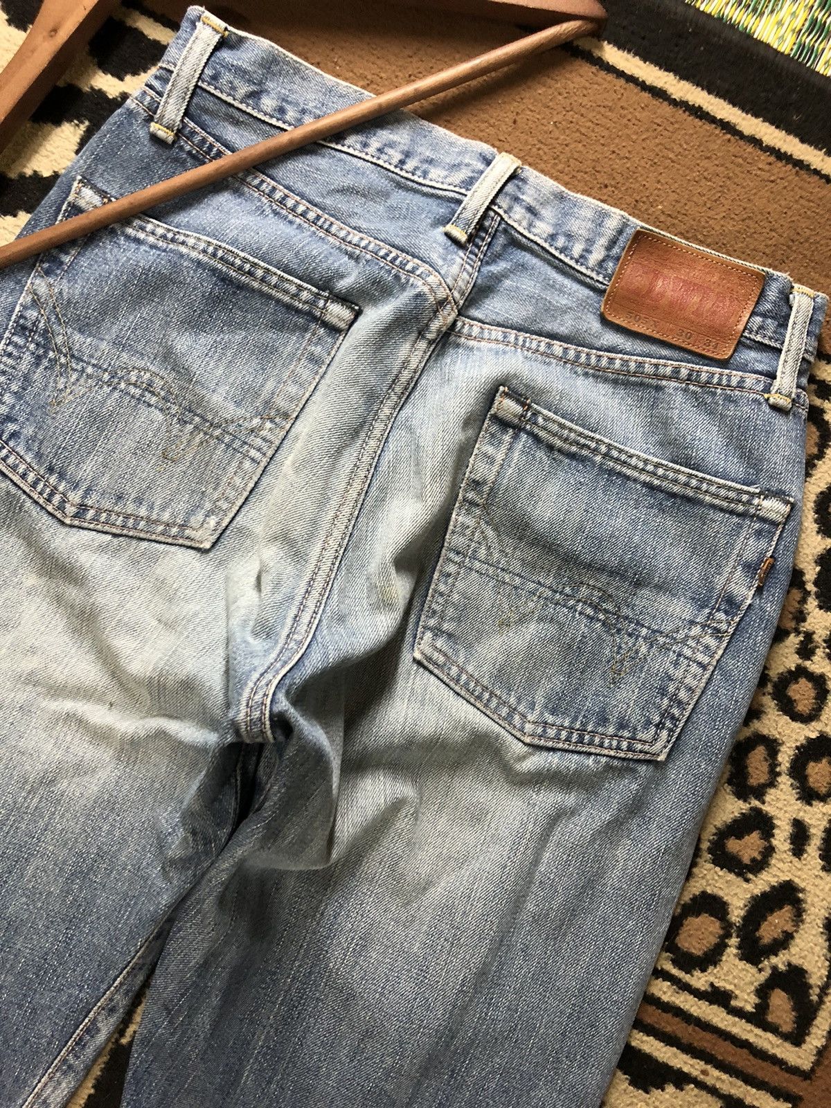 Edwin × Vintage VINTAGE SELVEDGE EDWIN 505x BLUE WASH DISTRESSED DENIM Size US 30 / EU 46 - 10 Thumbnail