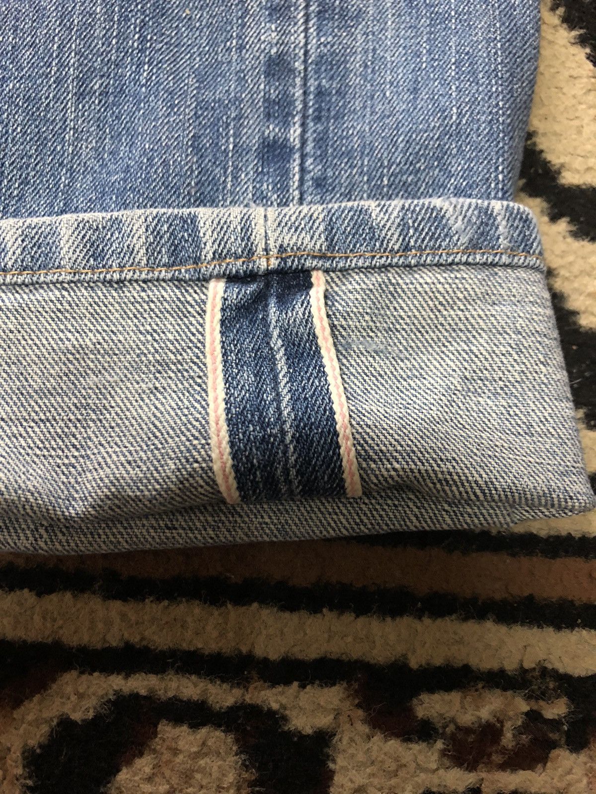 Edwin × Vintage VINTAGE SELVEDGE EDWIN 505x BLUE WASH DISTRESSED DENIM Size US 30 / EU 46 - 3 Thumbnail