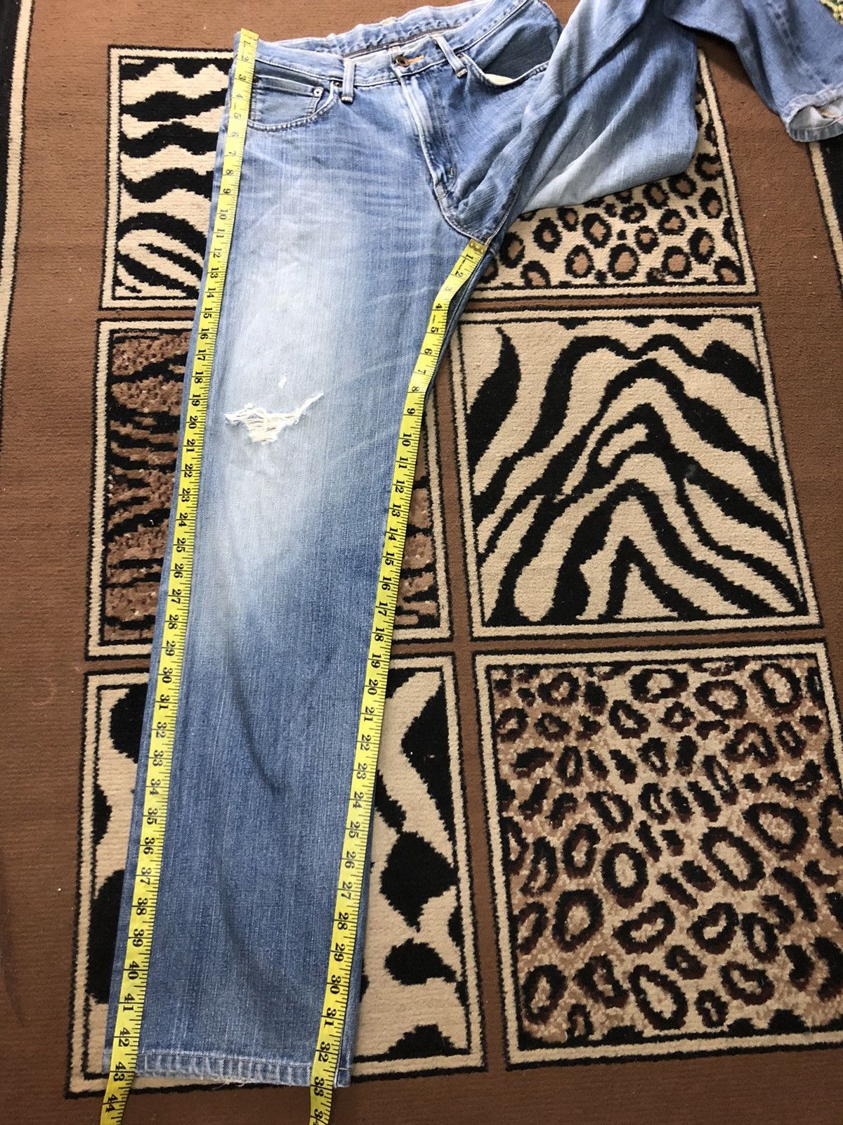 Edwin × Vintage VINTAGE SELVEDGE EDWIN 505x BLUE WASH DISTRESSED DENIM Size US 30 / EU 46 - 16 Thumbnail