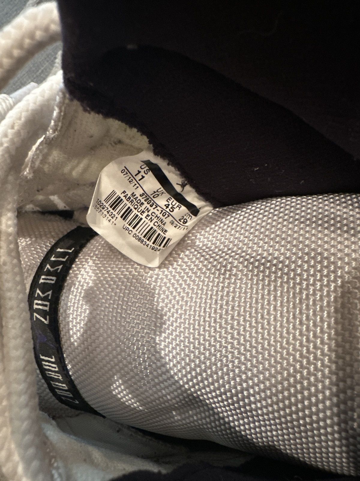 image of Air Jordan 11 Retro Concord Shoes in White, Men's