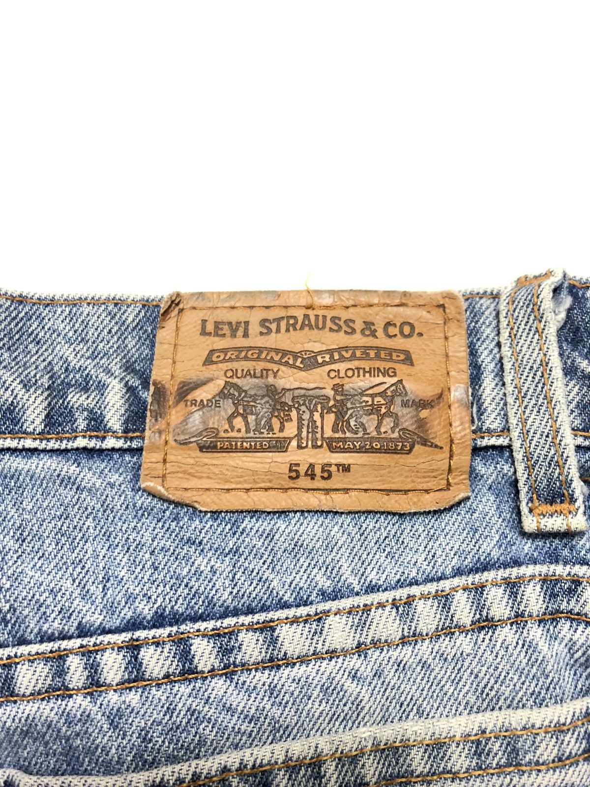Levi's × Vintage VINTAGE 90s LEVIS 545 LOOSE BLUE WASH DISTRESSED DENIM Size US 35 - 4 Thumbnail