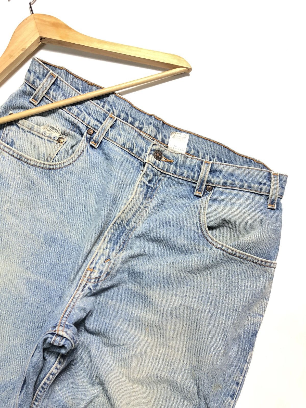 Levi's × Vintage VINTAGE 90s LEVIS 545 LOOSE BLUE WASH DISTRESSED DENIM Size US 35 - 6 Thumbnail
