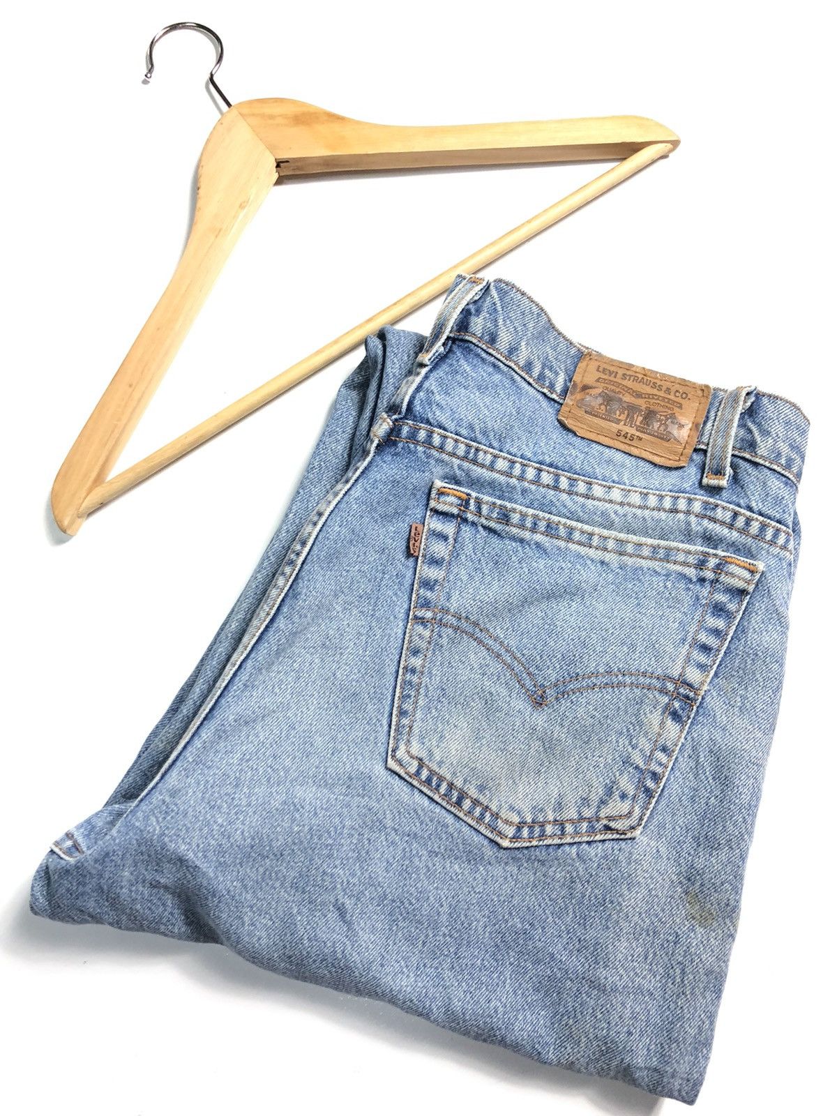 Levi's × Vintage VINTAGE 90s LEVIS 545 LOOSE BLUE WASH DISTRESSED DENIM Size US 35 - 1 Thumbnail