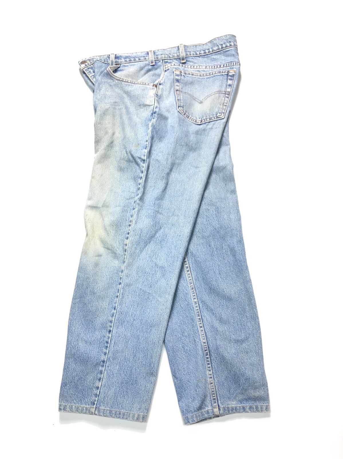 Levi's × Vintage VINTAGE 90s LEVIS 545 LOOSE BLUE WASH DISTRESSED DENIM Size US 35 - 11 Thumbnail