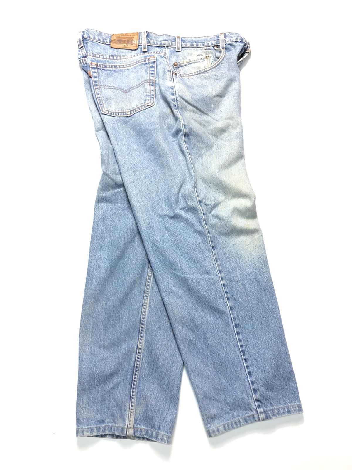 Levi's × Vintage VINTAGE 90s LEVIS 545 LOOSE BLUE WASH DISTRESSED DENIM Size US 35 - 12 Thumbnail