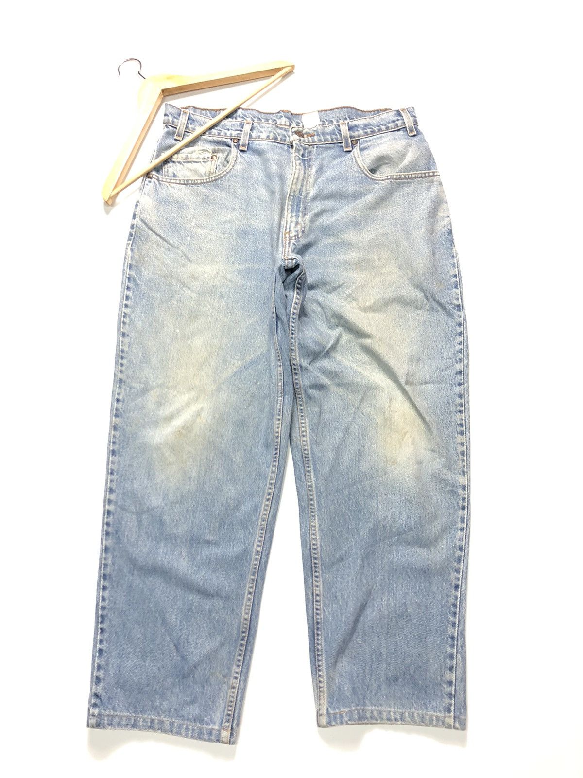 Levi's × Vintage VINTAGE 90s LEVIS 545 LOOSE BLUE WASH DISTRESSED DENIM Size US 35 - 5 Thumbnail