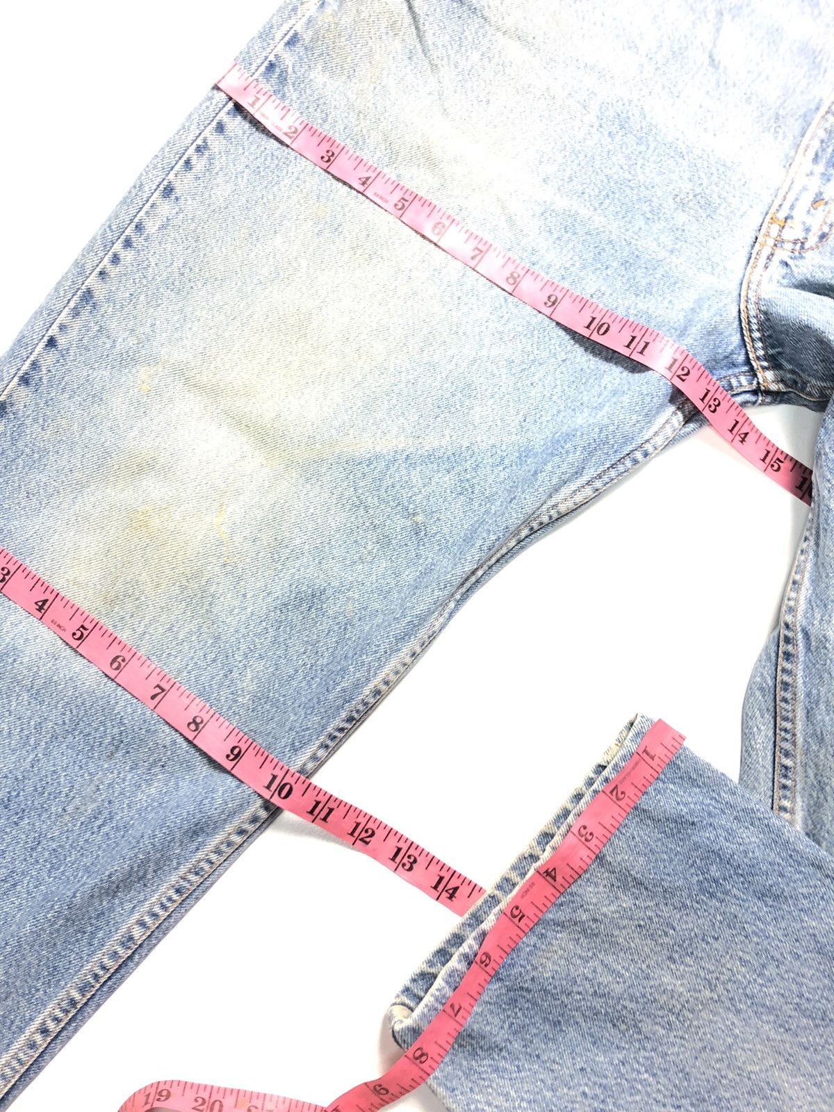 Levi's × Vintage VINTAGE 90s LEVIS 545 LOOSE BLUE WASH DISTRESSED DENIM Size US 35 - 15 Thumbnail