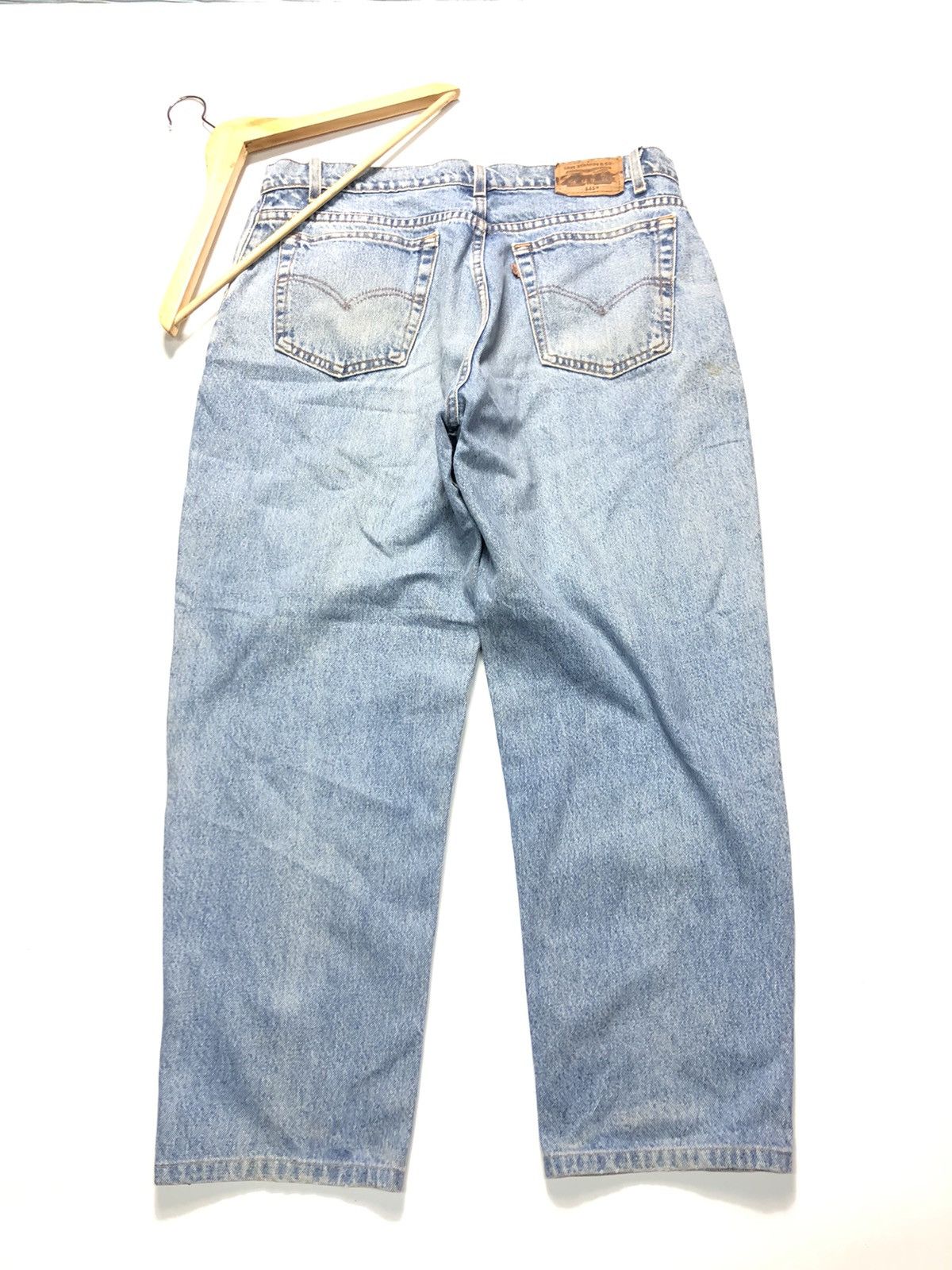 Levi's × Vintage VINTAGE 90s LEVIS 545 LOOSE BLUE WASH DISTRESSED DENIM Size US 35 - 2 Thumbnail
