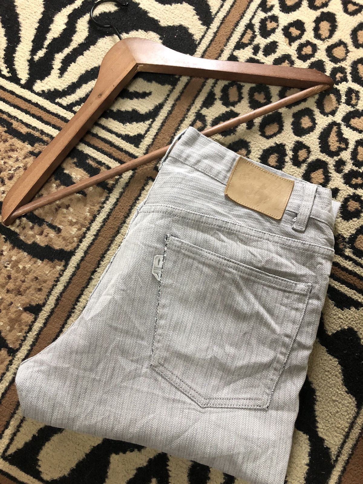 Takeo Kikuchi × Vintage VINTAGE TAKEO KIKUCHI HBT COTTON DENIM LEATHER PATCH Size US 31 - 1 Thumbnail