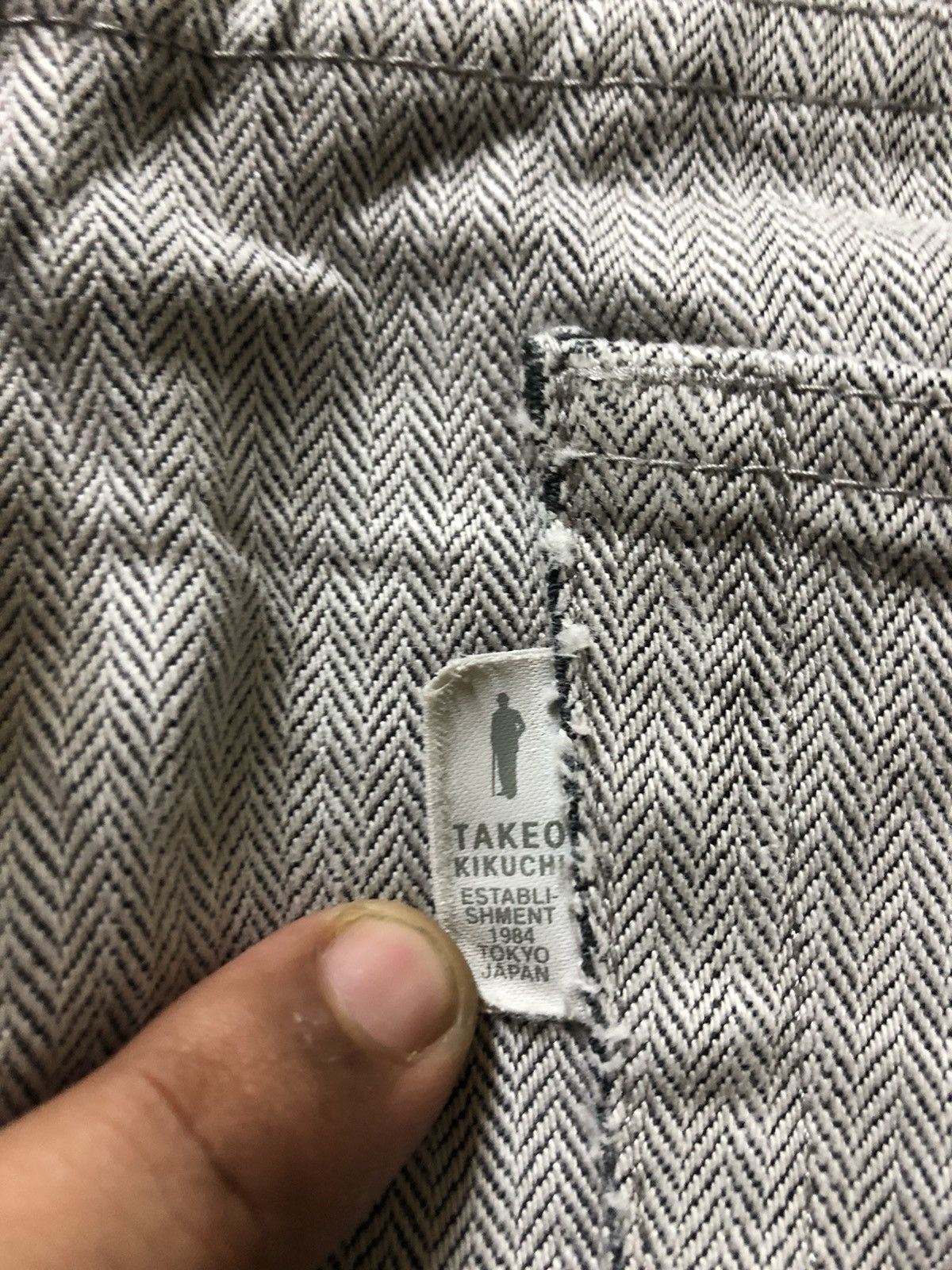 Takeo Kikuchi × Vintage VINTAGE TAKEO KIKUCHI HBT COTTON DENIM LEATHER PATCH Size US 31 - 3 Thumbnail