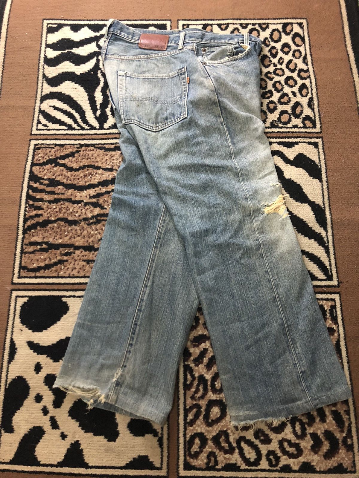 Edwin × Vintage VINTAGE SELVEDGE EDWIN 505 DISTRESSED BLUE WASH DENIM Size US 32 / EU 48 - 13 Thumbnail