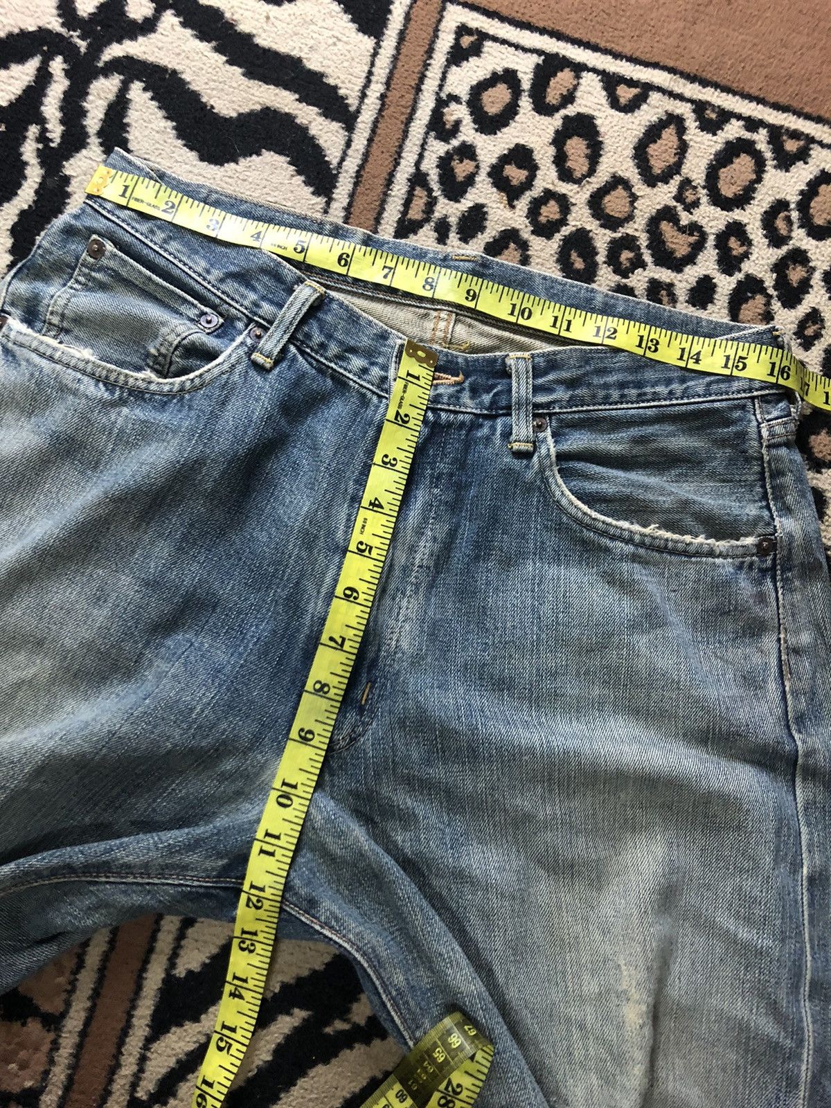 Edwin × Vintage VINTAGE SELVEDGE EDWIN 505 DISTRESSED BLUE WASH DENIM Size US 32 / EU 48 - 14 Thumbnail