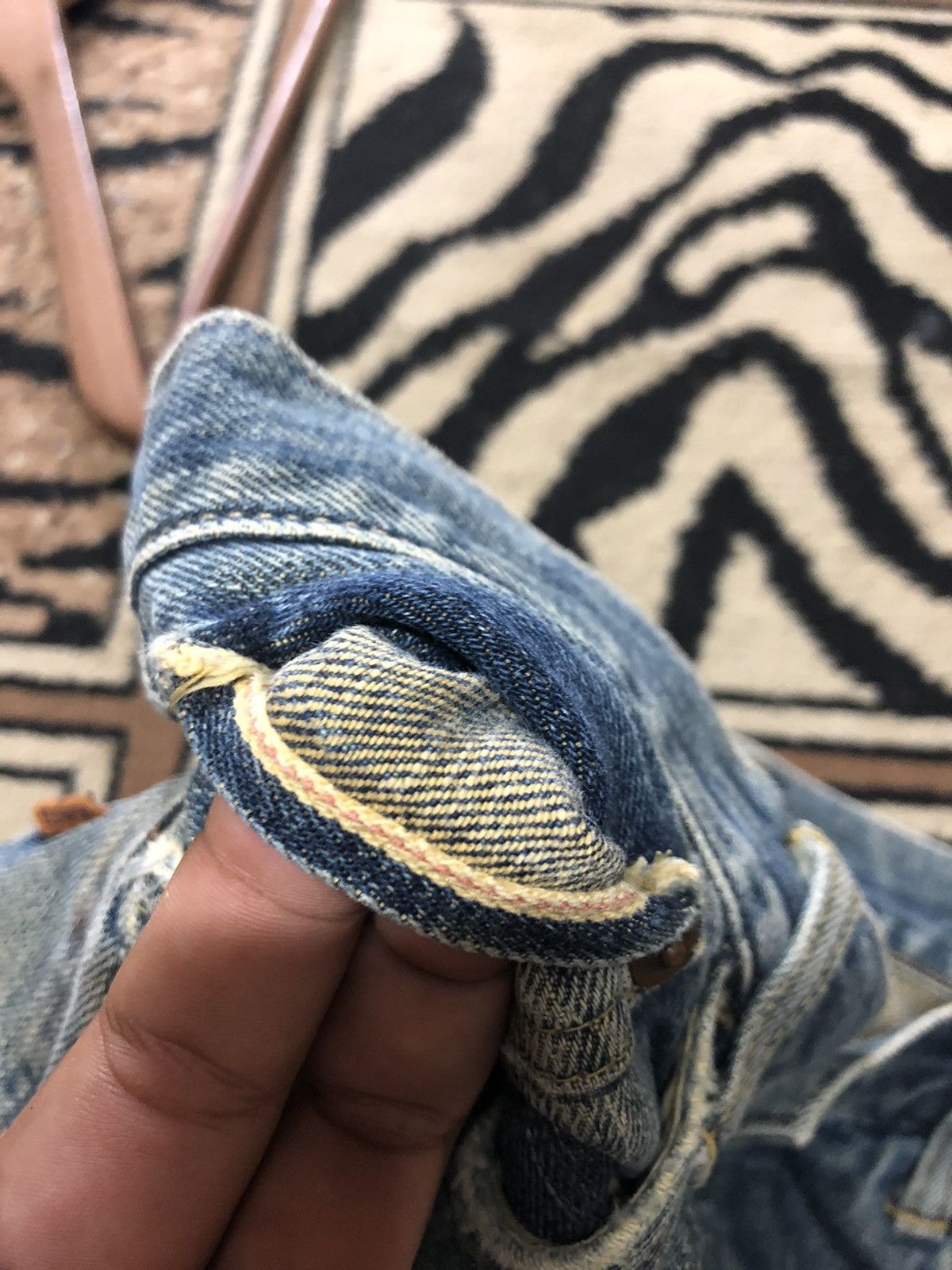 Edwin × Vintage VINTAGE SELVEDGE EDWIN 505 DISTRESSED BLUE WASH DENIM Size US 32 / EU 48 - 4 Thumbnail