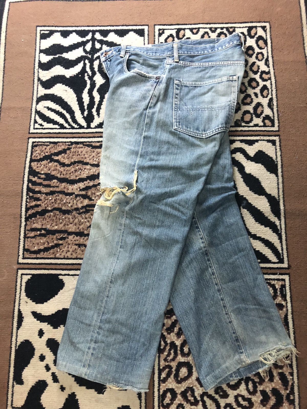 Edwin × Vintage VINTAGE SELVEDGE EDWIN 505 DISTRESSED BLUE WASH DENIM Size US 32 / EU 48 - 12 Thumbnail