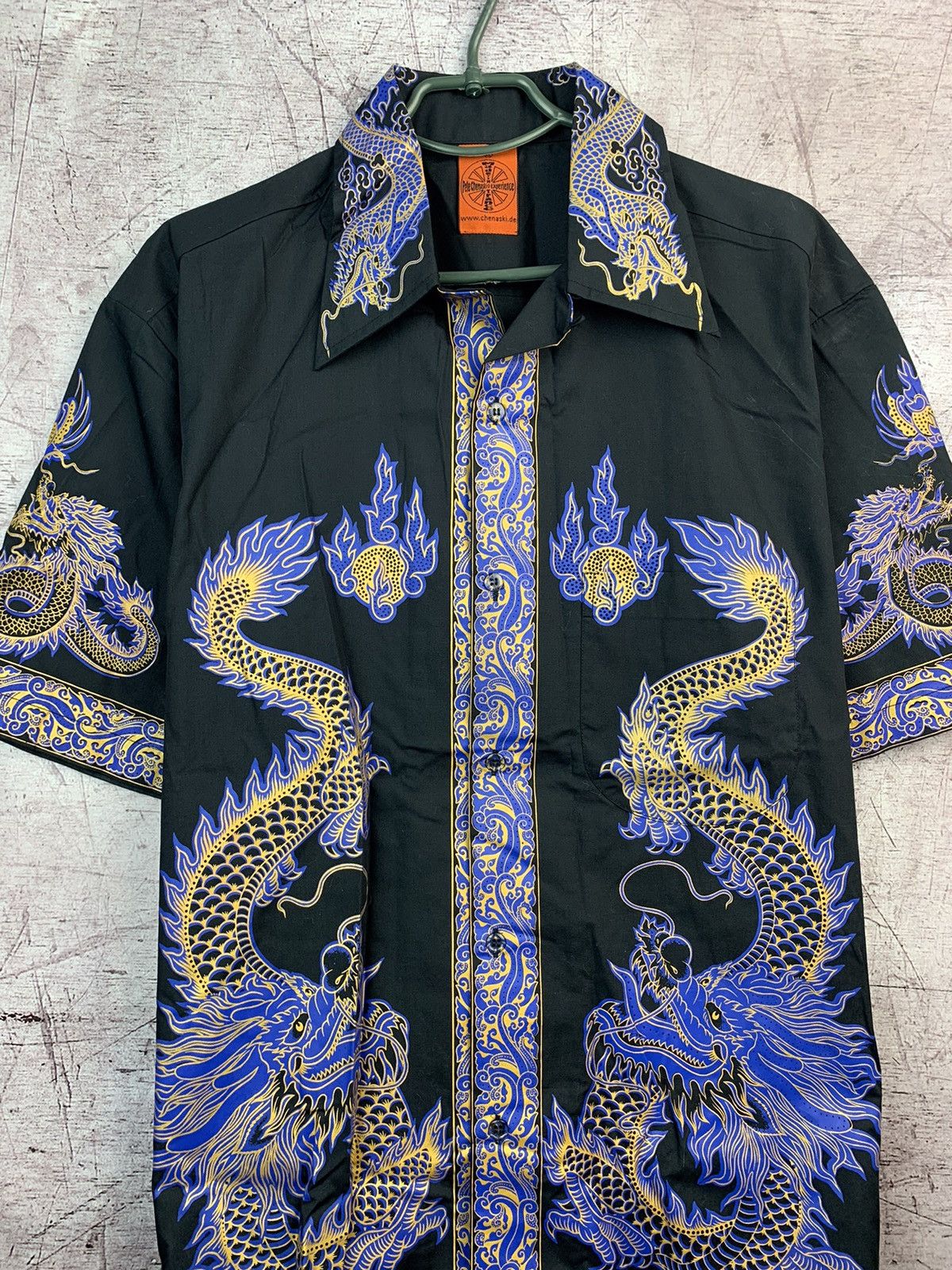 Japanese Brand × Vintage Vintage Asian Dragon Mens Shirt Size US XL / EU 56 / 4 - 3 Thumbnail