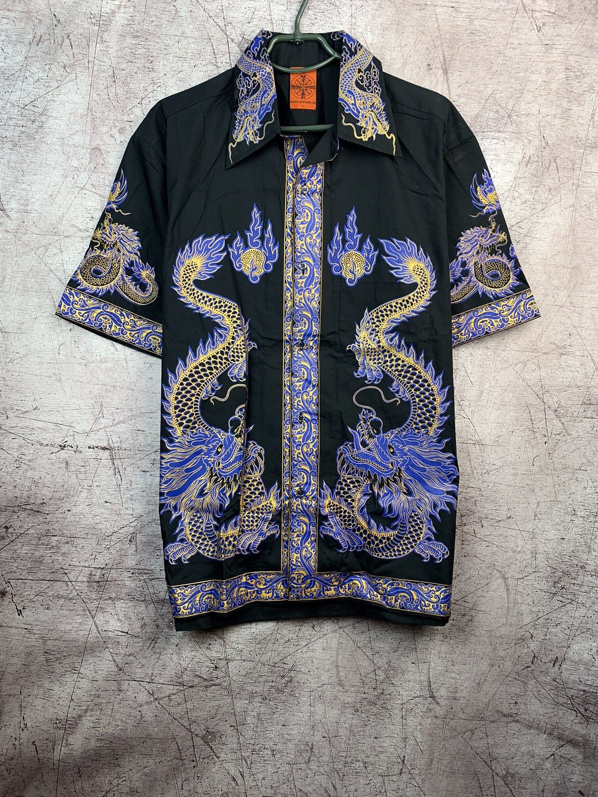 Japanese Brand × Vintage Vintage Asian Dragon Mens Shirt Size US XL / EU 56 / 4 - 1 Thumbnail