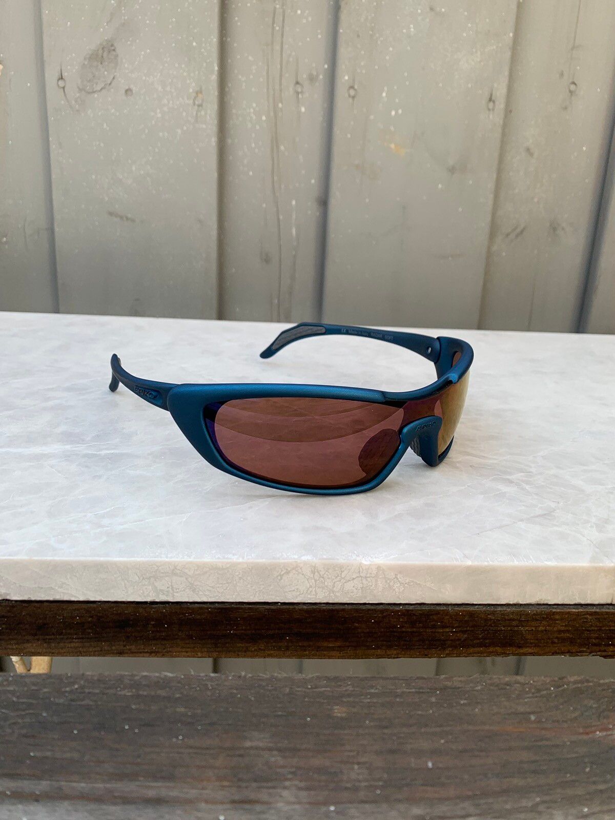 Pre-owned Oakley 90's Briko Radar Soft Cycling Sunglasses Y2k Wrap Archive 00s In Bleu
