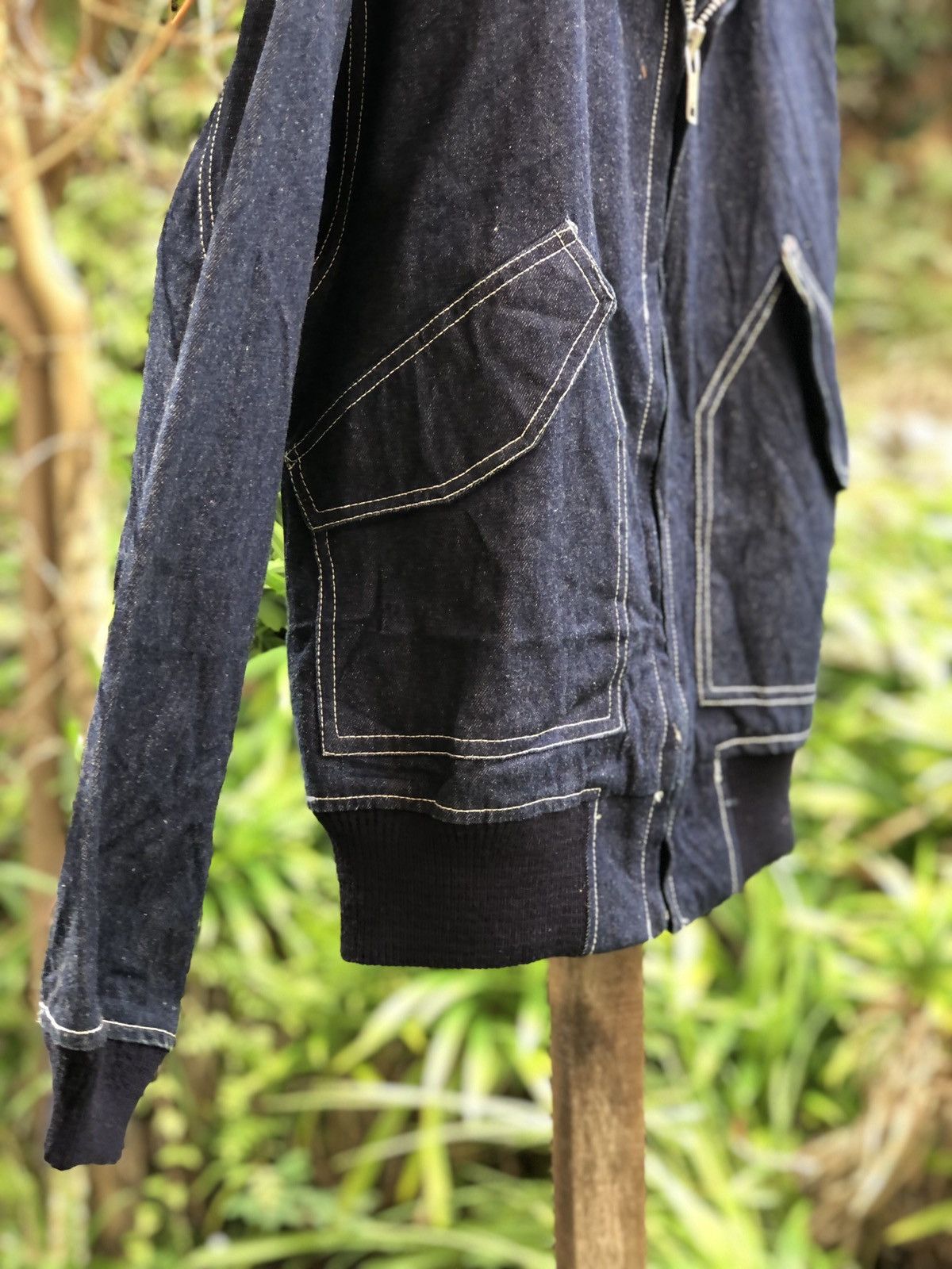 Unknown London Vintage 80's Denim Bomber Jacket Trouble Funk Live in London Size US XL / EU 56 / 4 - 4 Thumbnail