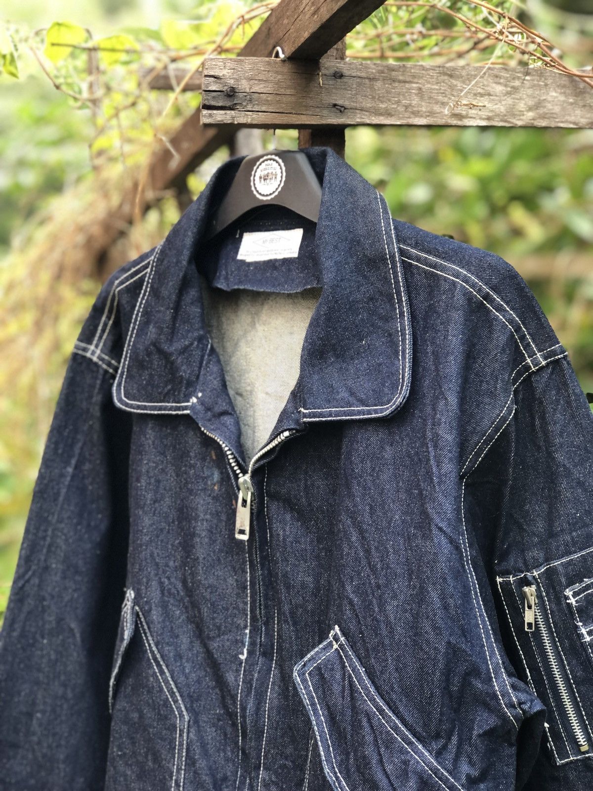 Unknown London Vintage 80's Denim Bomber Jacket Trouble Funk Live in London Size US XL / EU 56 / 4 - 2 Thumbnail