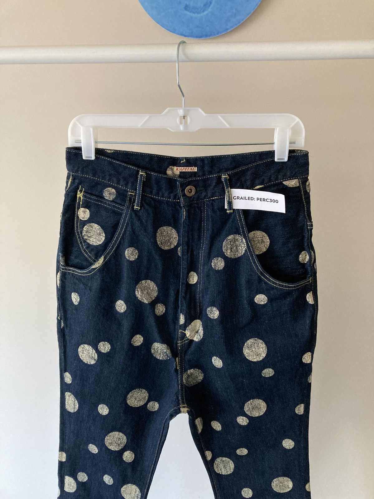 Kapital Kapital Big Polka Dot High Waist Denim with Back Cinch Size US 29 - 2 Thumbnail