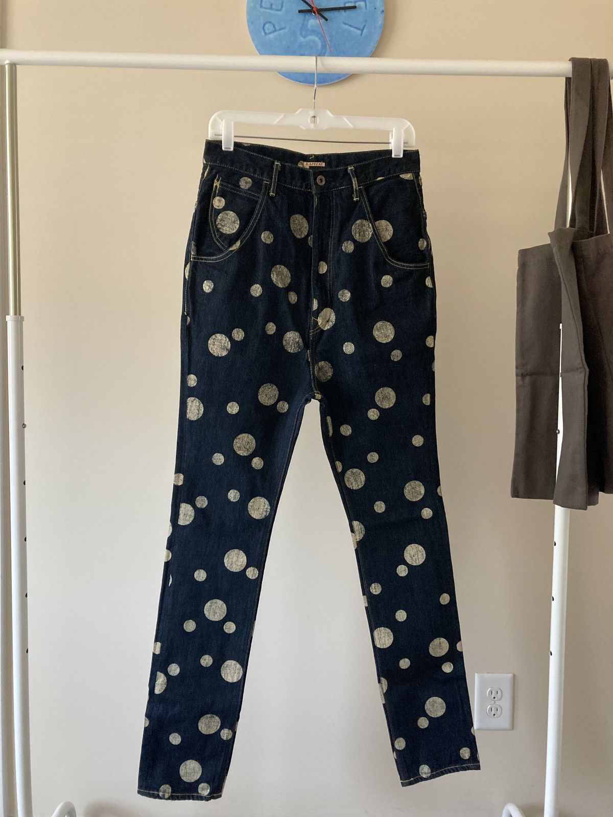 Kapital Kapital Big Polka Dot High Waist Denim with Back Cinch Size US 29 - 1 Thumbnail