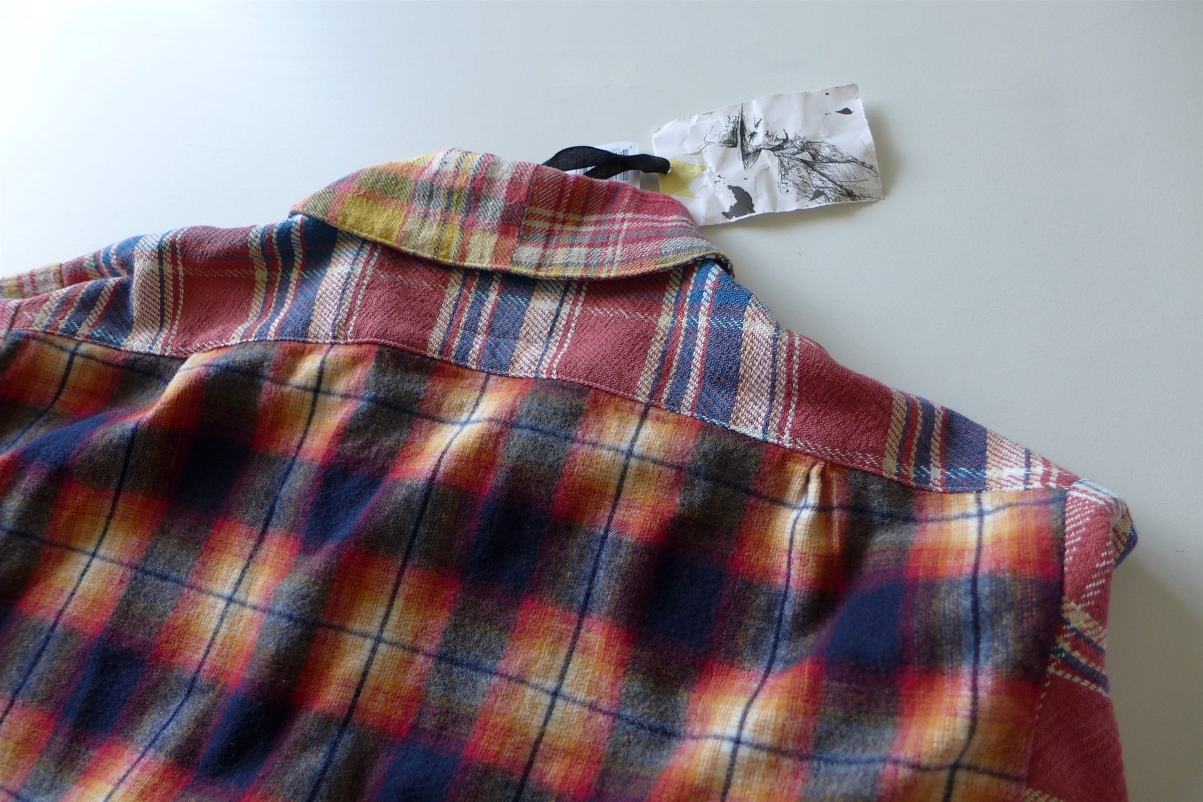 Greg Lauren Greg Lauren Mixed Plaid Shawl Collar Boxy Shirt Jacket Size US S / EU 44-46 / 1 - 10 Thumbnail