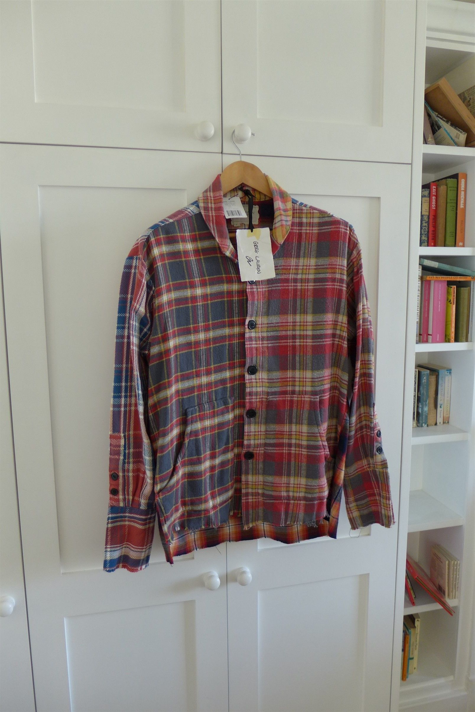 Greg Lauren Greg Lauren Mixed Plaid Shawl Collar Boxy Shirt Jacket Size US S / EU 44-46 / 1 - 3 Thumbnail