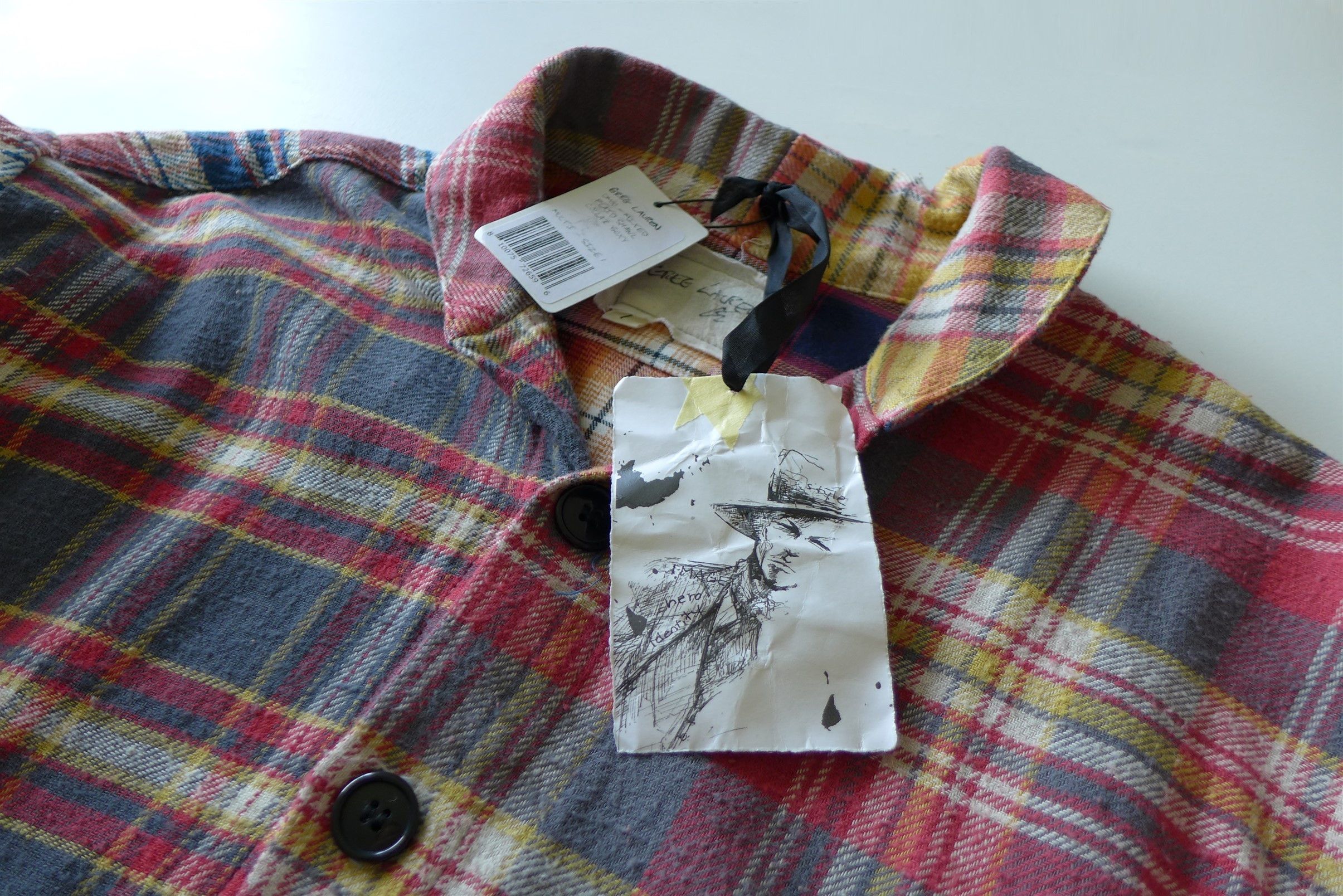 Greg Lauren Greg Lauren Mixed Plaid Shawl Collar Boxy Shirt Jacket Size US S / EU 44-46 / 1 - 6 Thumbnail
