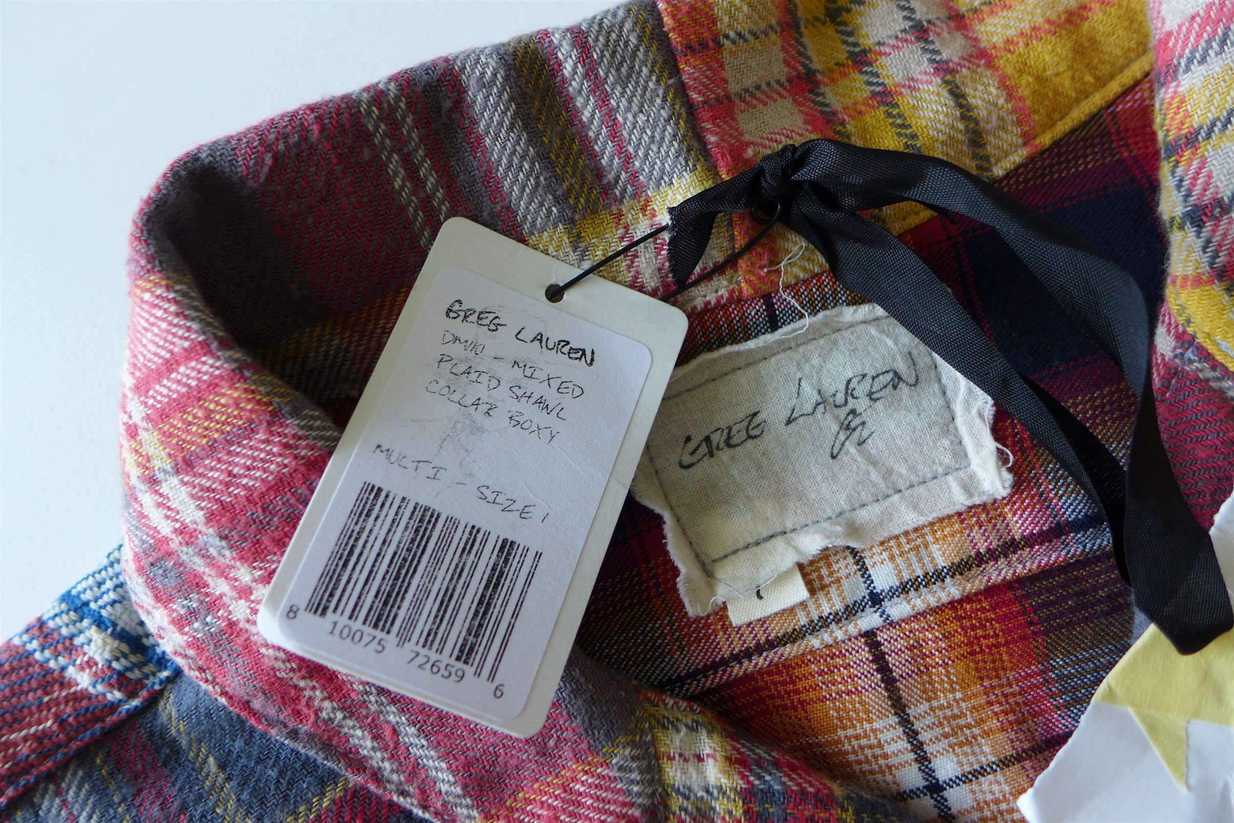 Greg Lauren Greg Lauren Mixed Plaid Shawl Collar Boxy Shirt Jacket Size US S / EU 44-46 / 1 - 14 Thumbnail