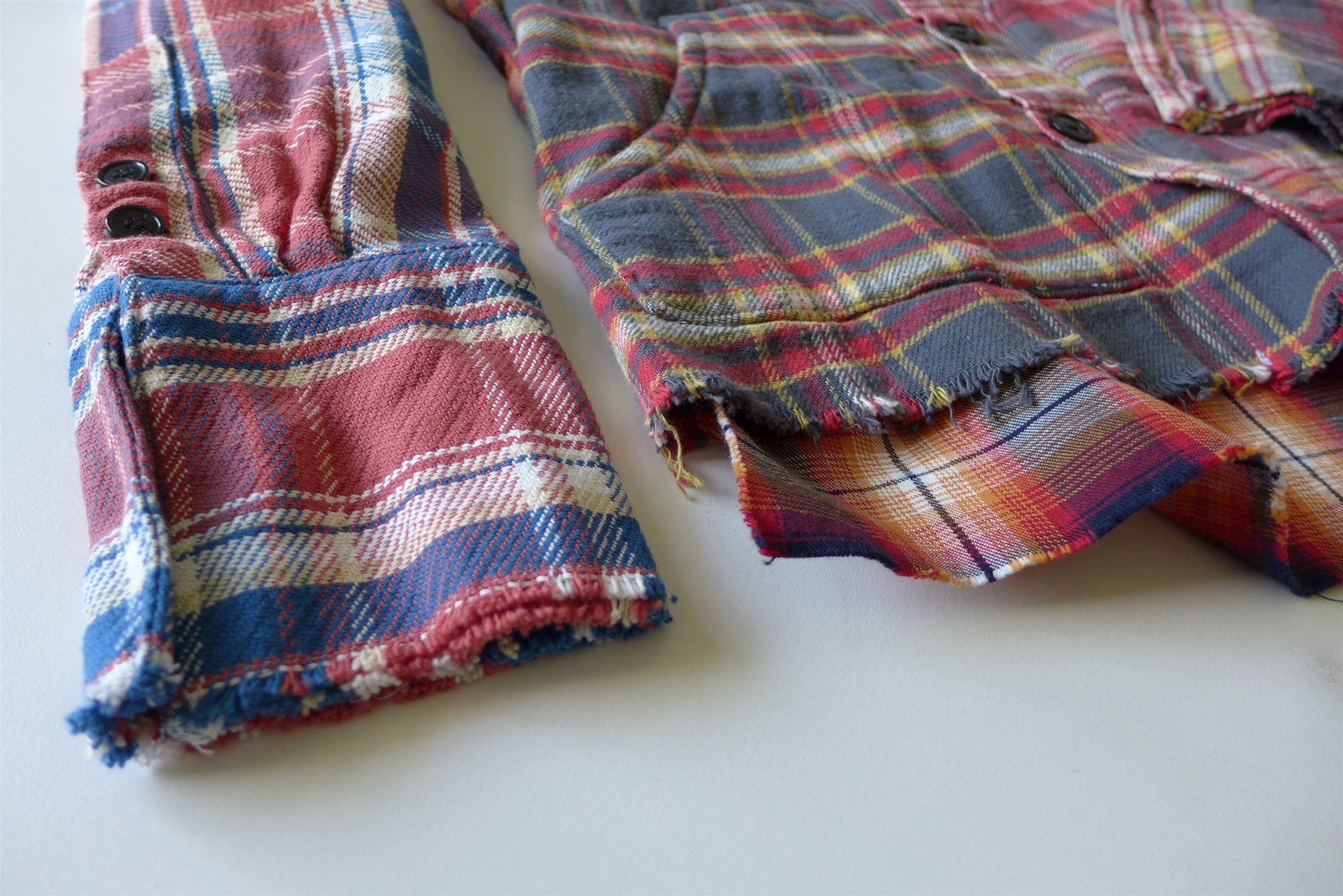 Greg Lauren Greg Lauren Mixed Plaid Shawl Collar Boxy Shirt Jacket Size US S / EU 44-46 / 1 - 8 Thumbnail