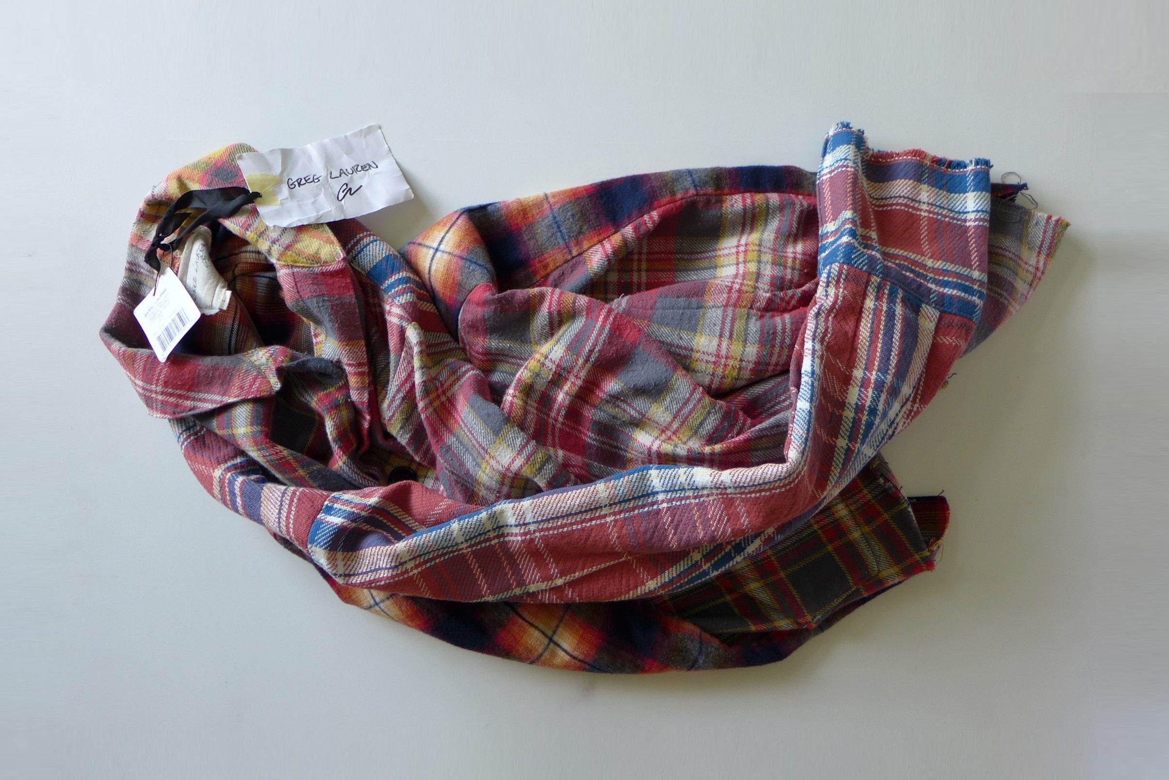 Greg Lauren Greg Lauren Mixed Plaid Shawl Collar Boxy Shirt Jacket Size US S / EU 44-46 / 1 - 5 Thumbnail