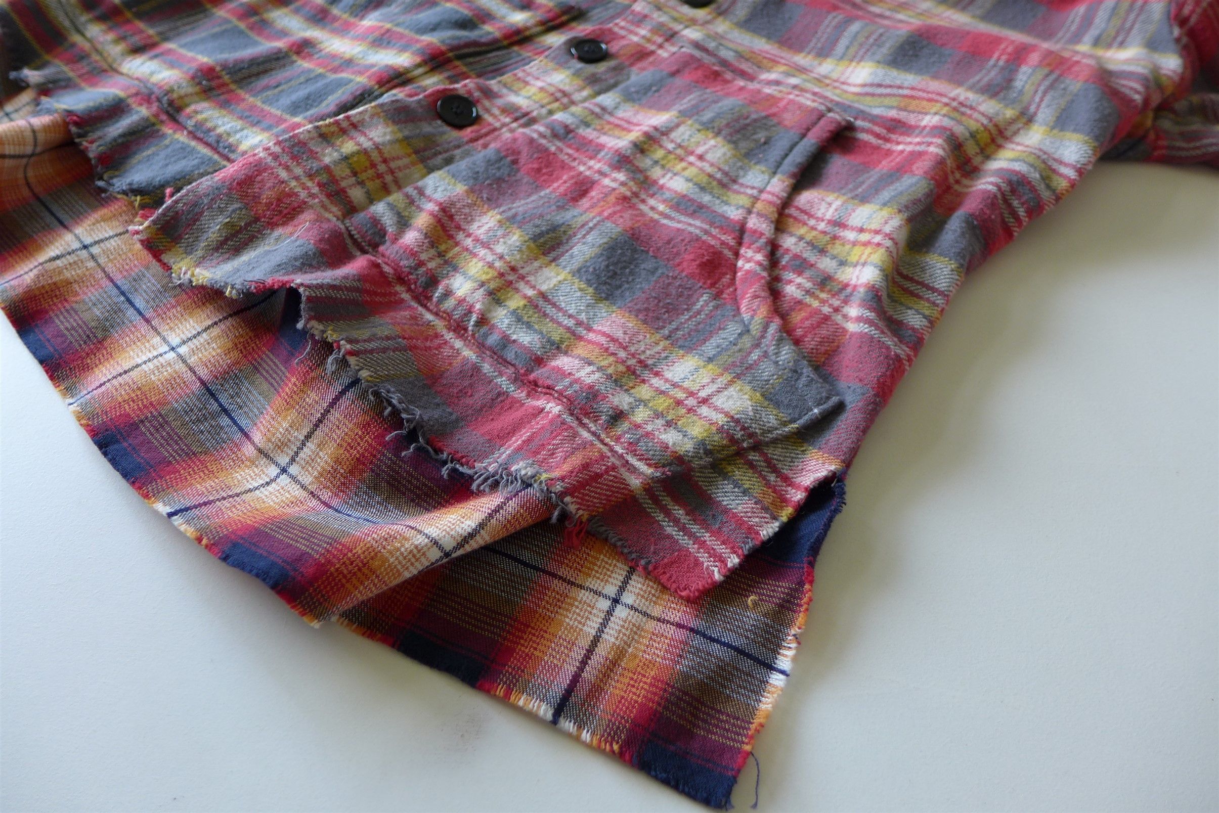 Greg Lauren Greg Lauren Mixed Plaid Shawl Collar Boxy Shirt Jacket Size US S / EU 44-46 / 1 - 9 Thumbnail