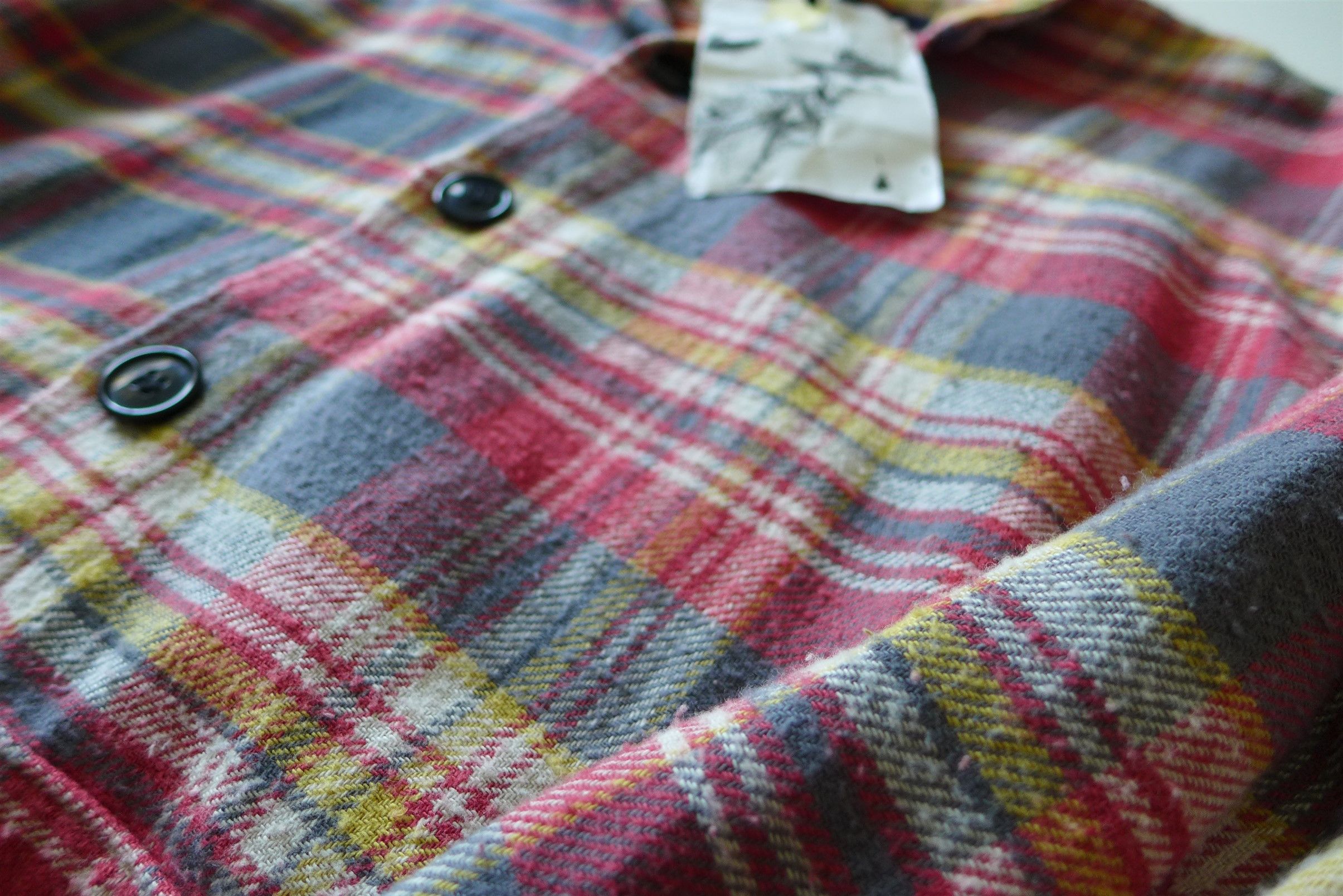 Greg Lauren Greg Lauren Mixed Plaid Shawl Collar Boxy Shirt Jacket Size US S / EU 44-46 / 1 - 7 Thumbnail