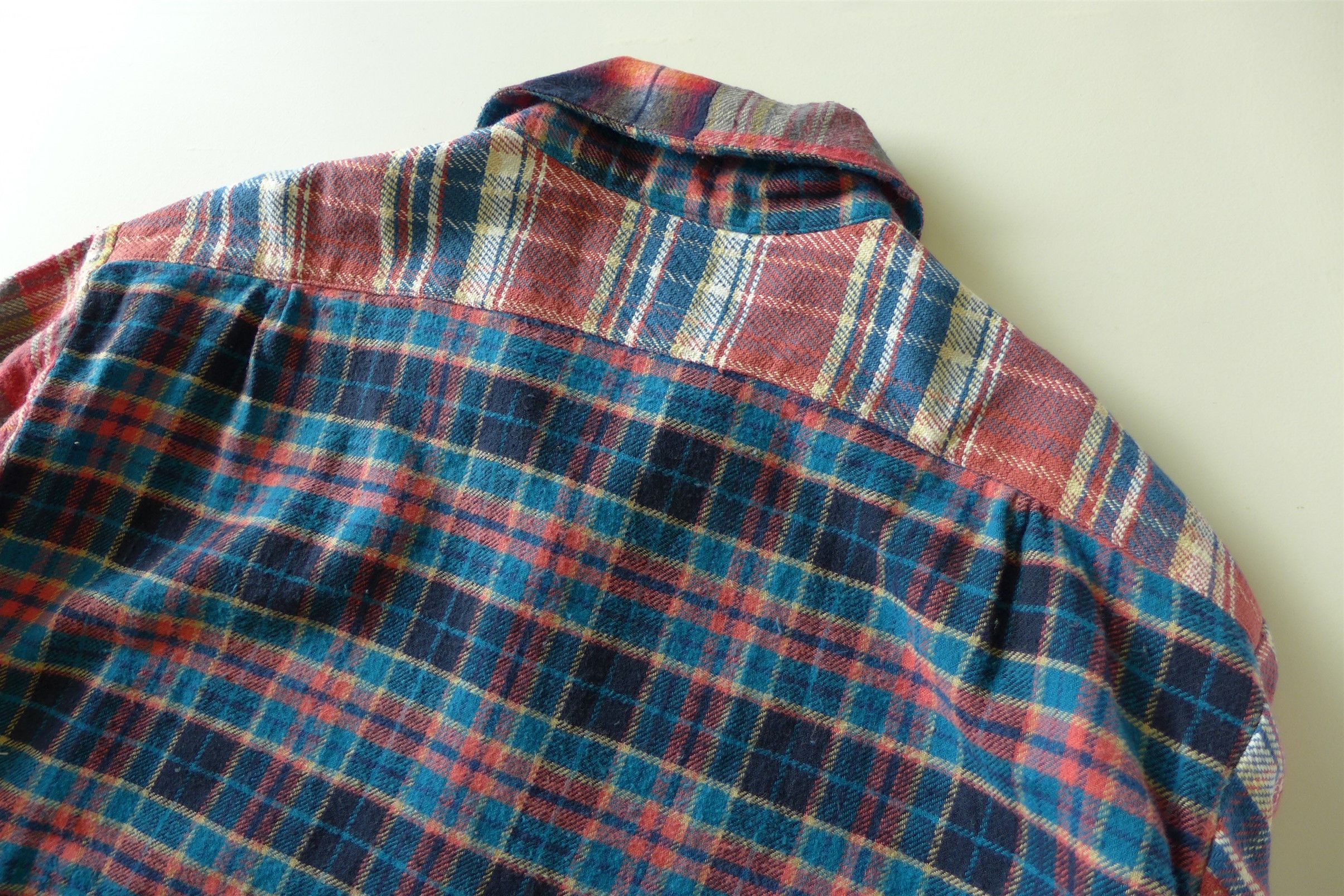 Greg Lauren Greg Lauren Mixed Plaid Shawl Collar Boxy Shirt Jacket Size US L / EU 52-54 / 3 - 9 Thumbnail