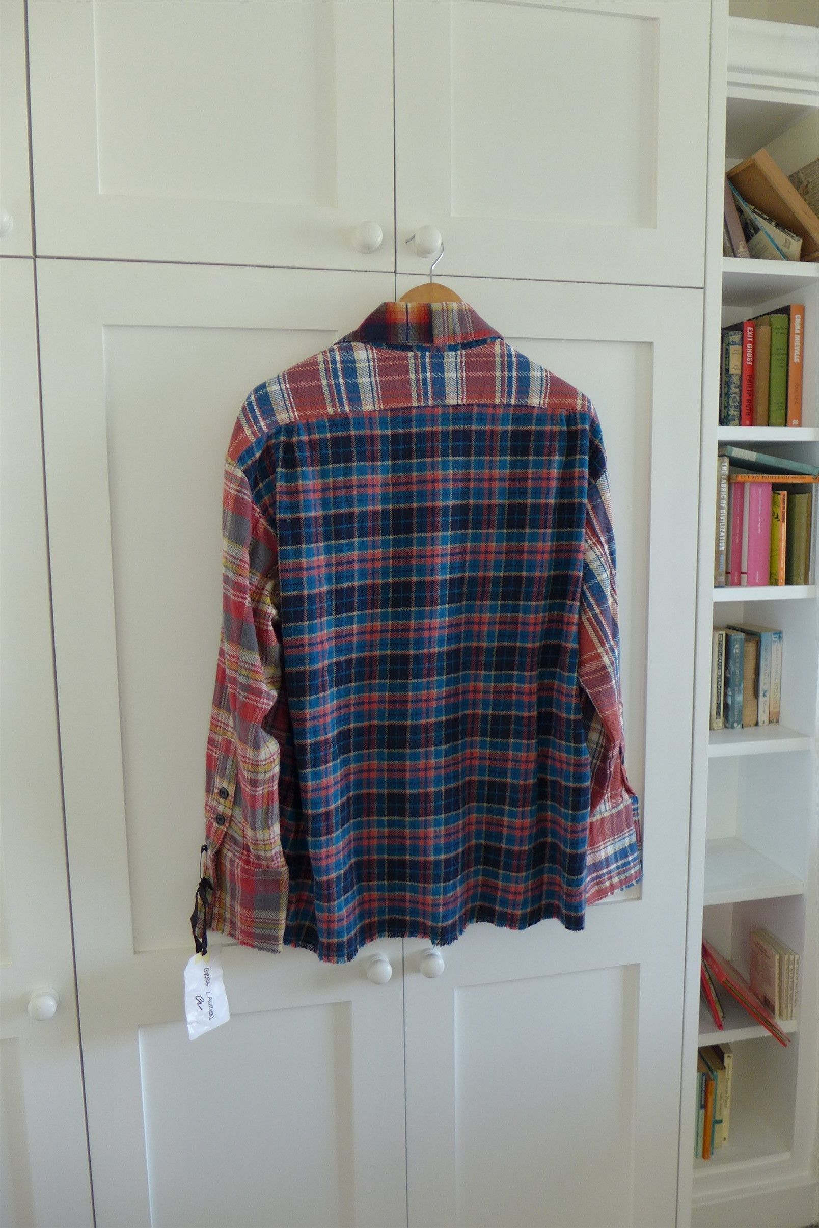 Greg Lauren Greg Lauren Mixed Plaid Shawl Collar Boxy Shirt Jacket Size US L / EU 52-54 / 3 - 4 Thumbnail