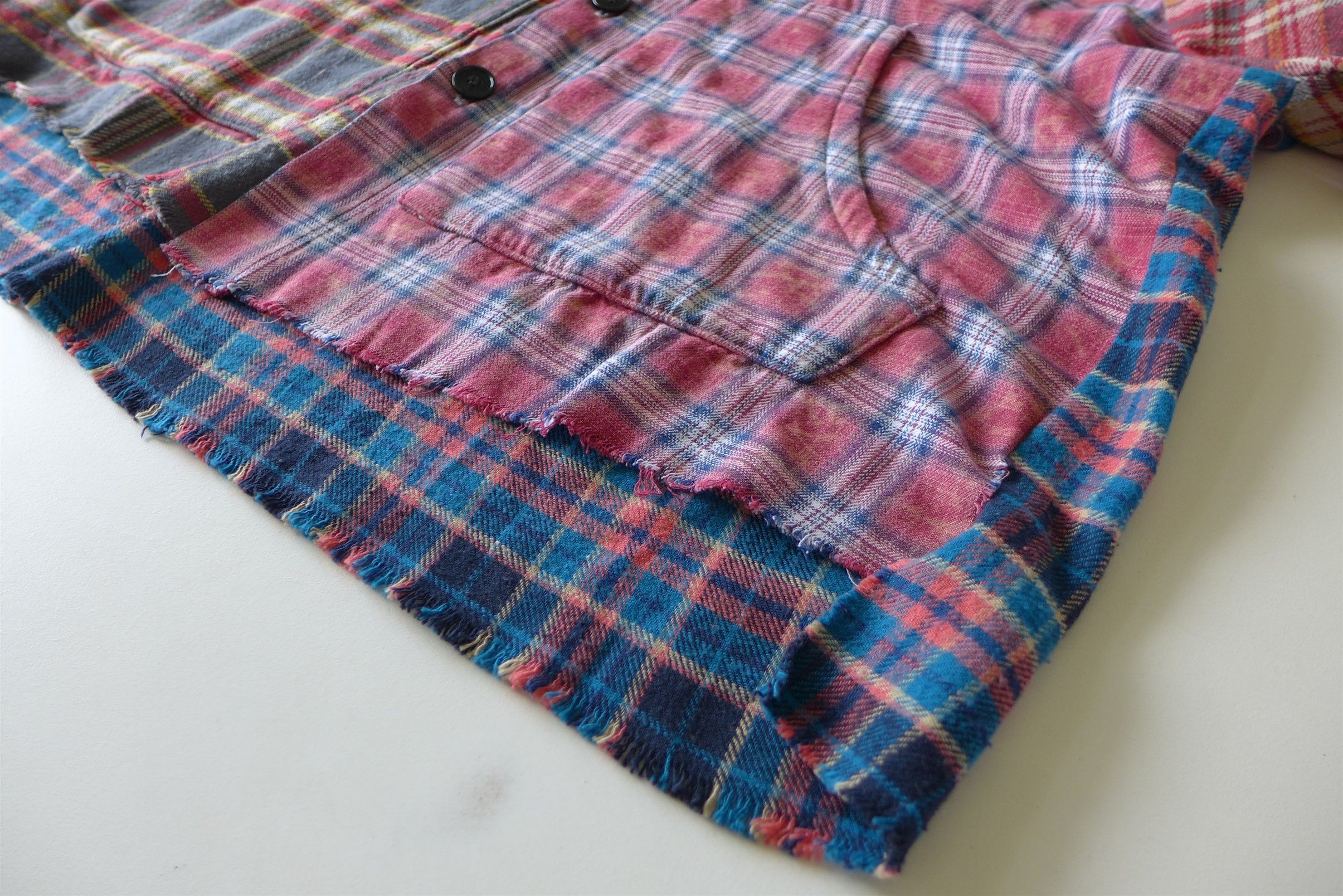Greg Lauren Greg Lauren Mixed Plaid Shawl Collar Boxy Shirt Jacket Size US L / EU 52-54 / 3 - 8 Thumbnail