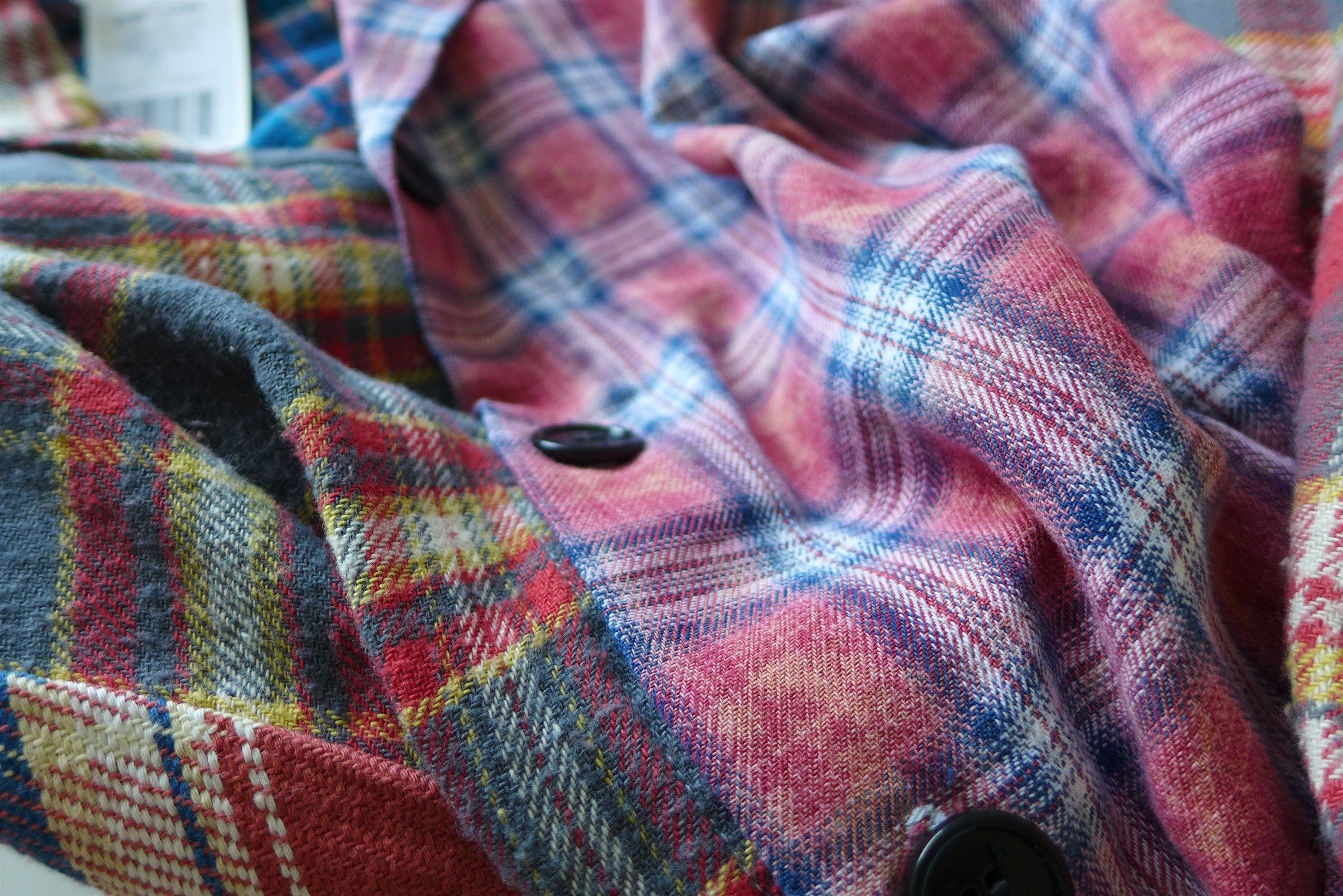Greg Lauren Greg Lauren Mixed Plaid Shawl Collar Boxy Shirt Jacket Size US L / EU 52-54 / 3 - 11 Thumbnail