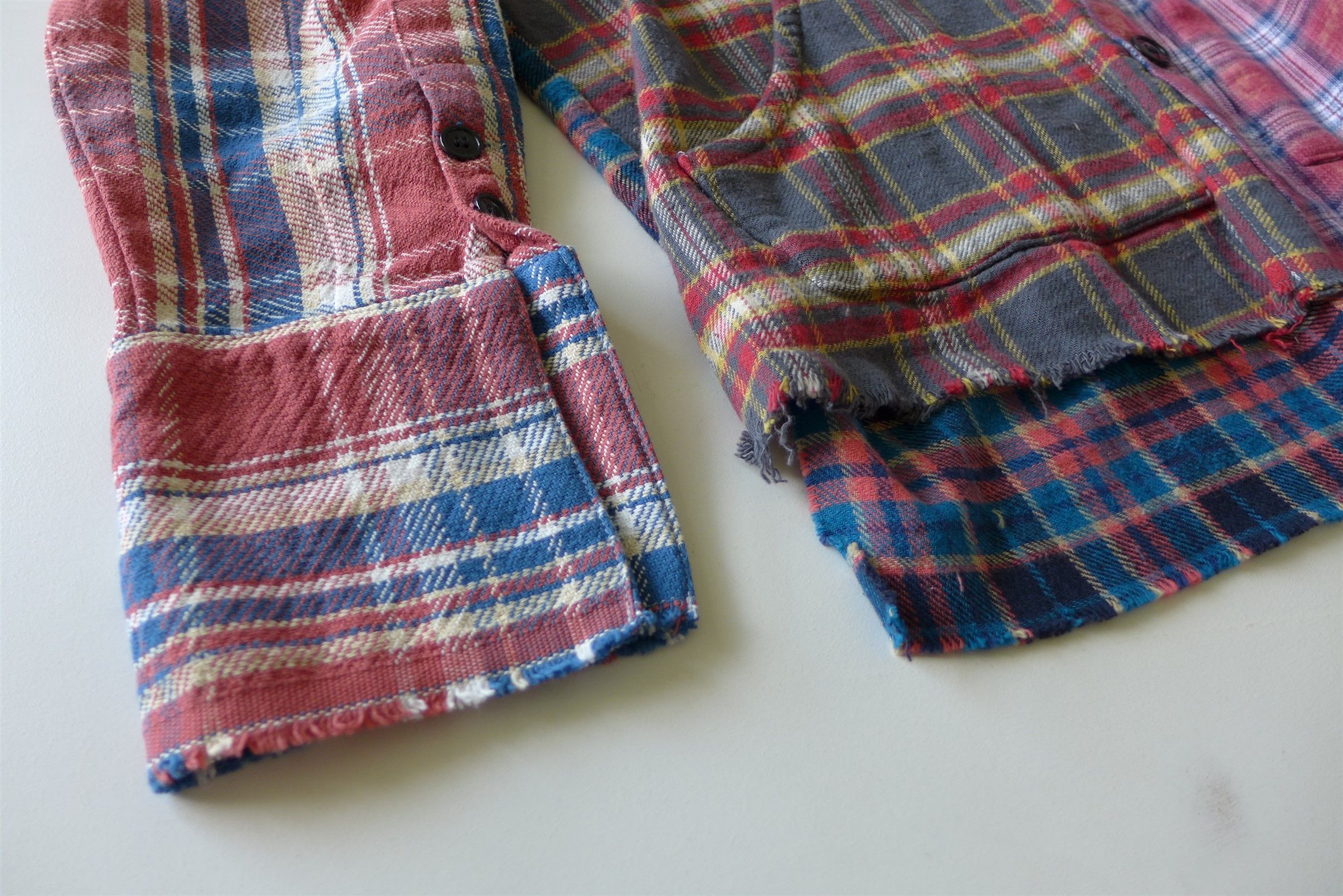 Greg Lauren Greg Lauren Mixed Plaid Shawl Collar Boxy Shirt Jacket Size US L / EU 52-54 / 3 - 7 Thumbnail
