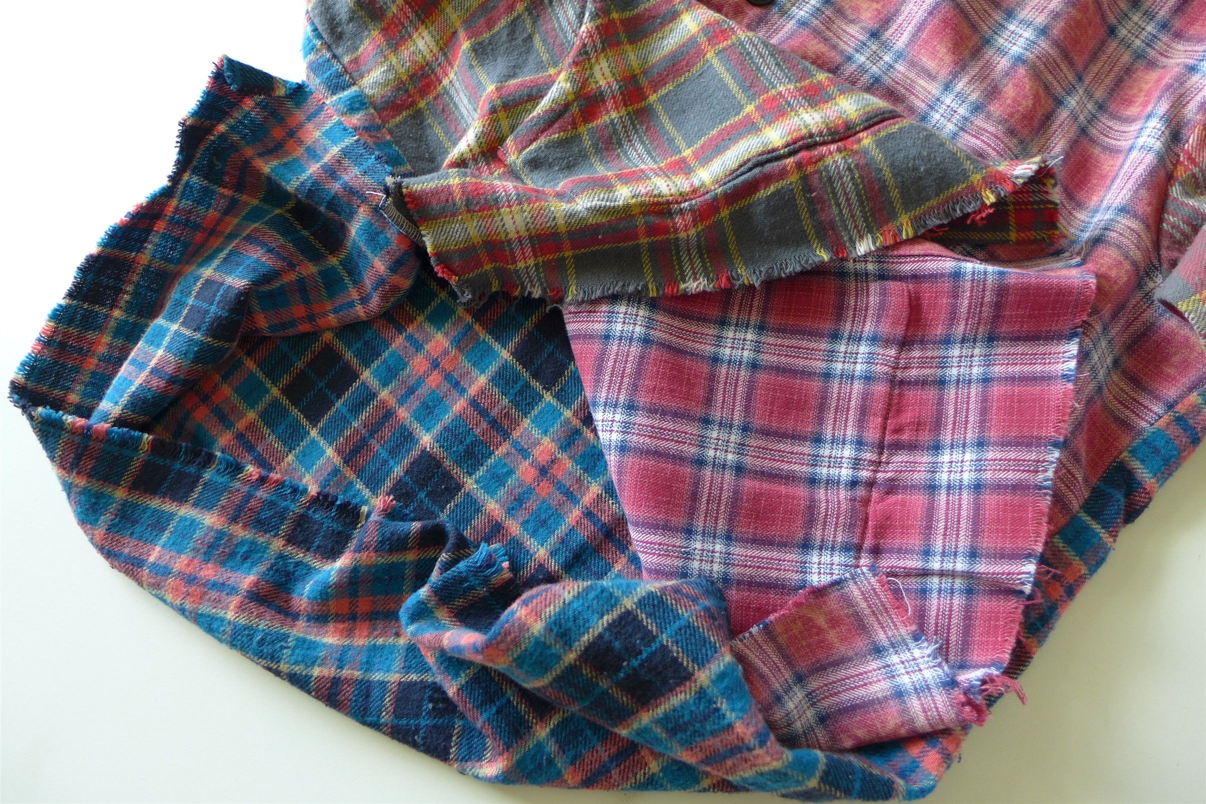 Greg Lauren Greg Lauren Mixed Plaid Shawl Collar Boxy Shirt Jacket Size US L / EU 52-54 / 3 - 13 Thumbnail