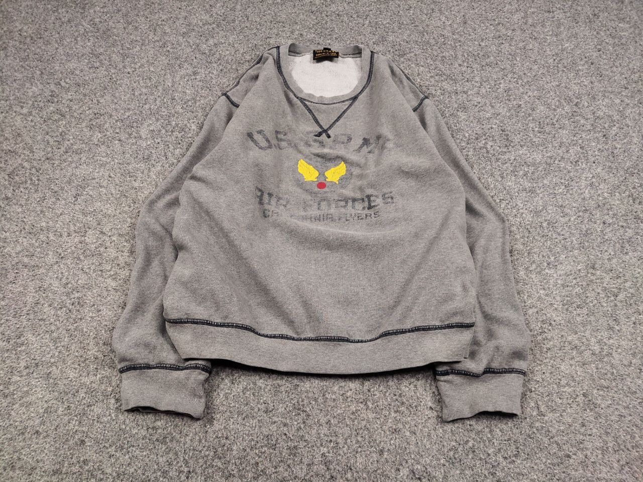 Vintage Vintage 80's Air Force US Army Gray Crew Chek Sweatshirt Size US L / EU 52-54 / 3 - 2 Thumbnail