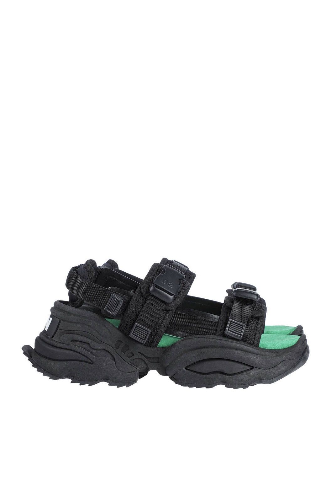 image of Avant Garde x Dsquared2 Steal! 700$ Dsquared2 Giant Tractor Sole Sandals Deandan in Black/Green/Red