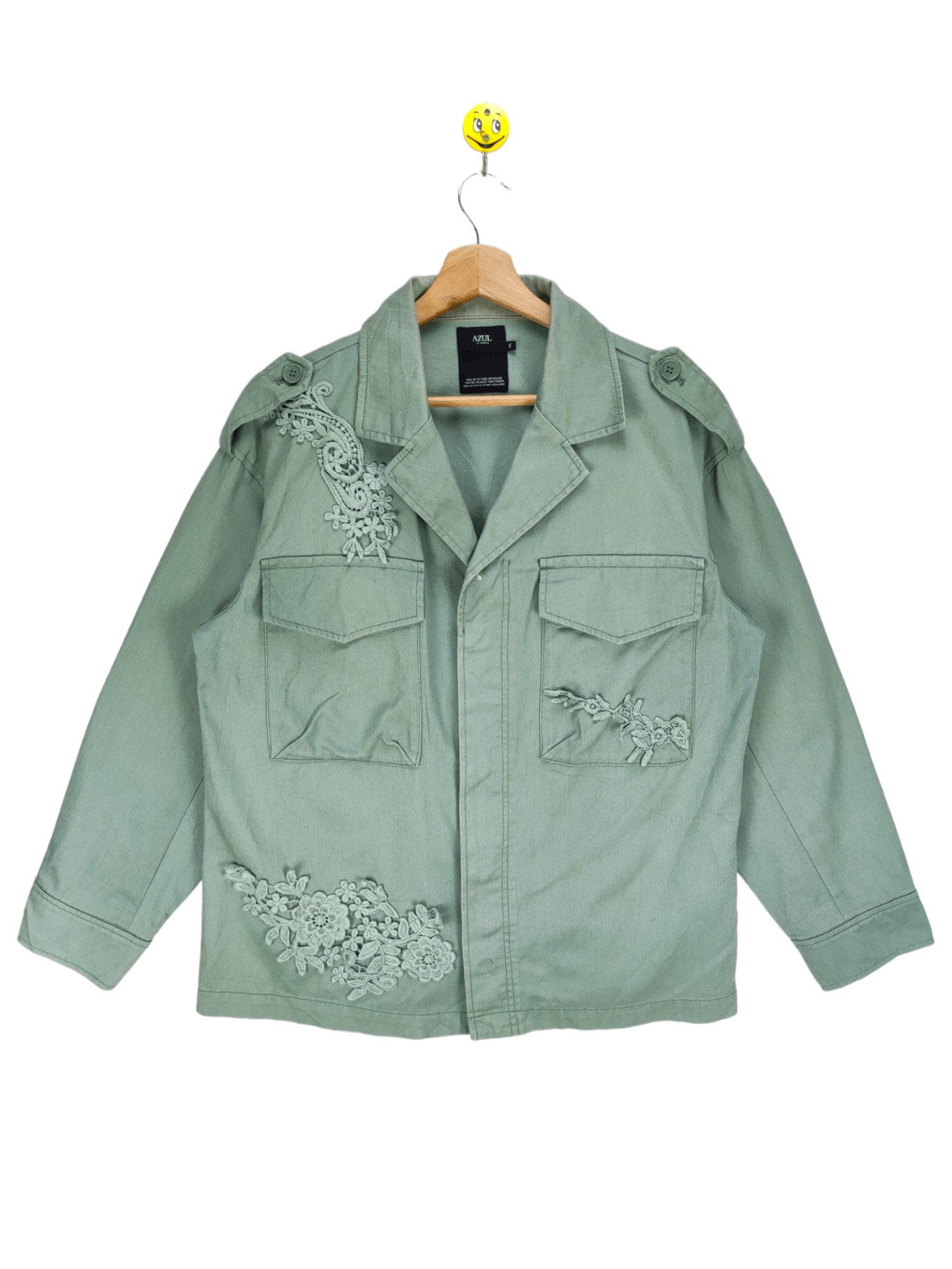 Japanese Brand Steals🔥Vintage Jacket Military Style Flower Pattern by Azul Size M / US 6-8 / IT 42-44 - 1 Thumbnail