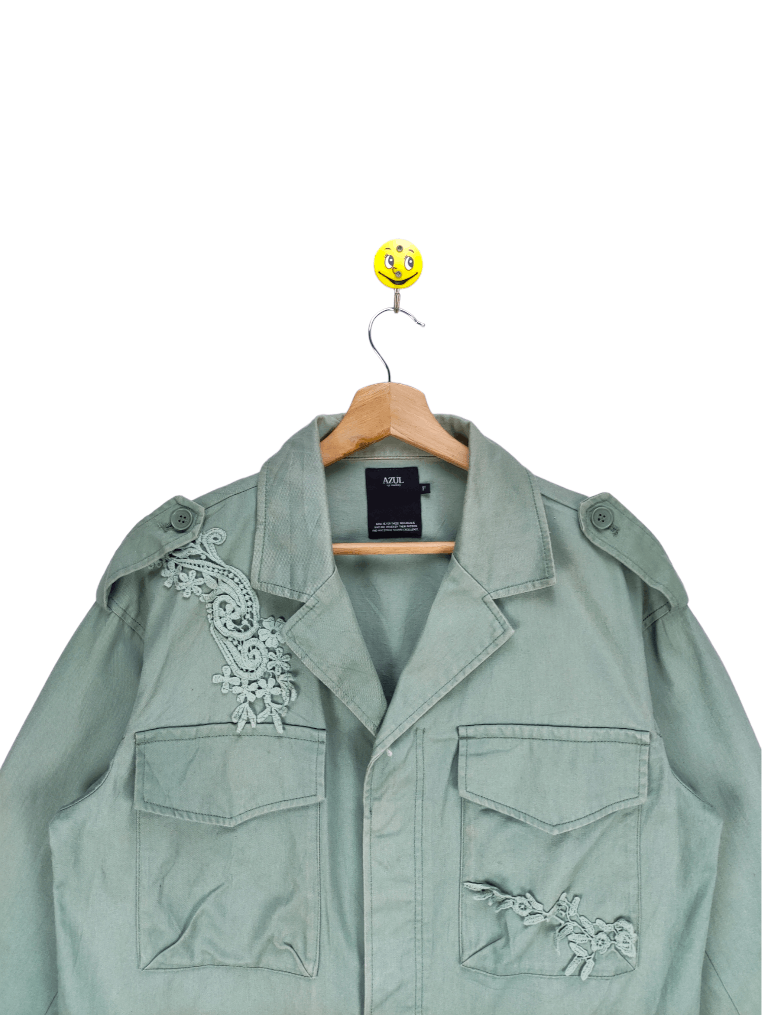 Japanese Brand Steals🔥Vintage Jacket Military Style Flower Pattern by Azul Size M / US 6-8 / IT 42-44 - 6 Thumbnail