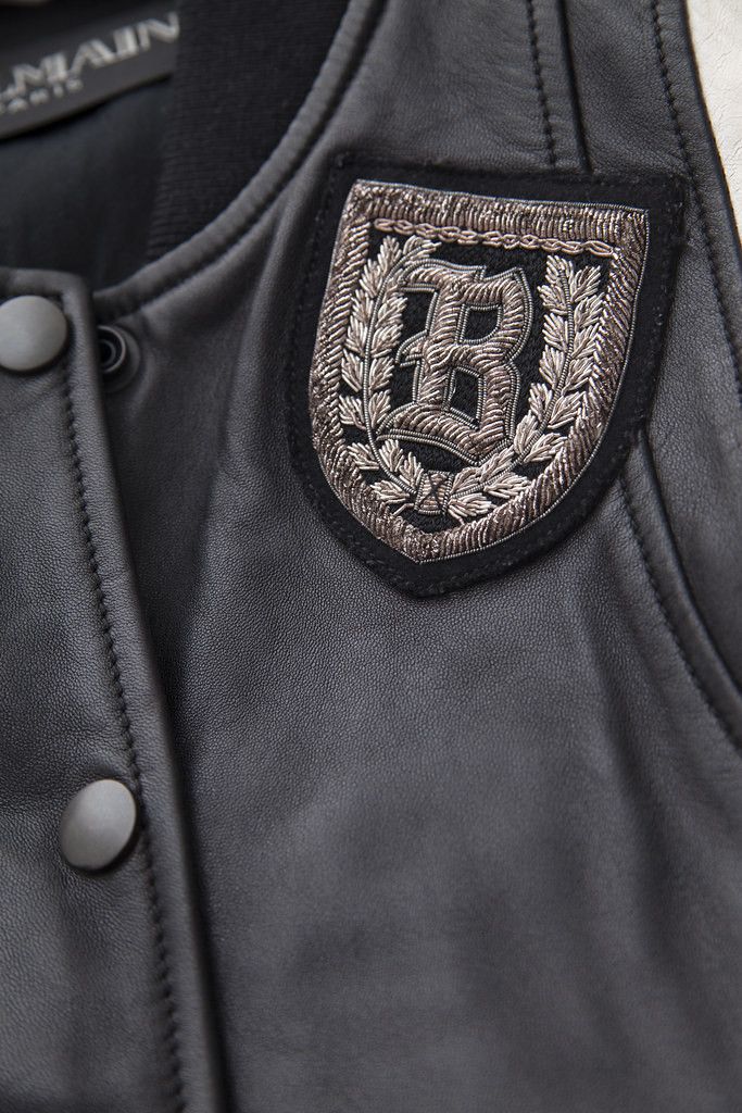Balmain Black/silver leather varsity jacket Size XS / US 0-2 / IT 36-38 - 5 Thumbnail