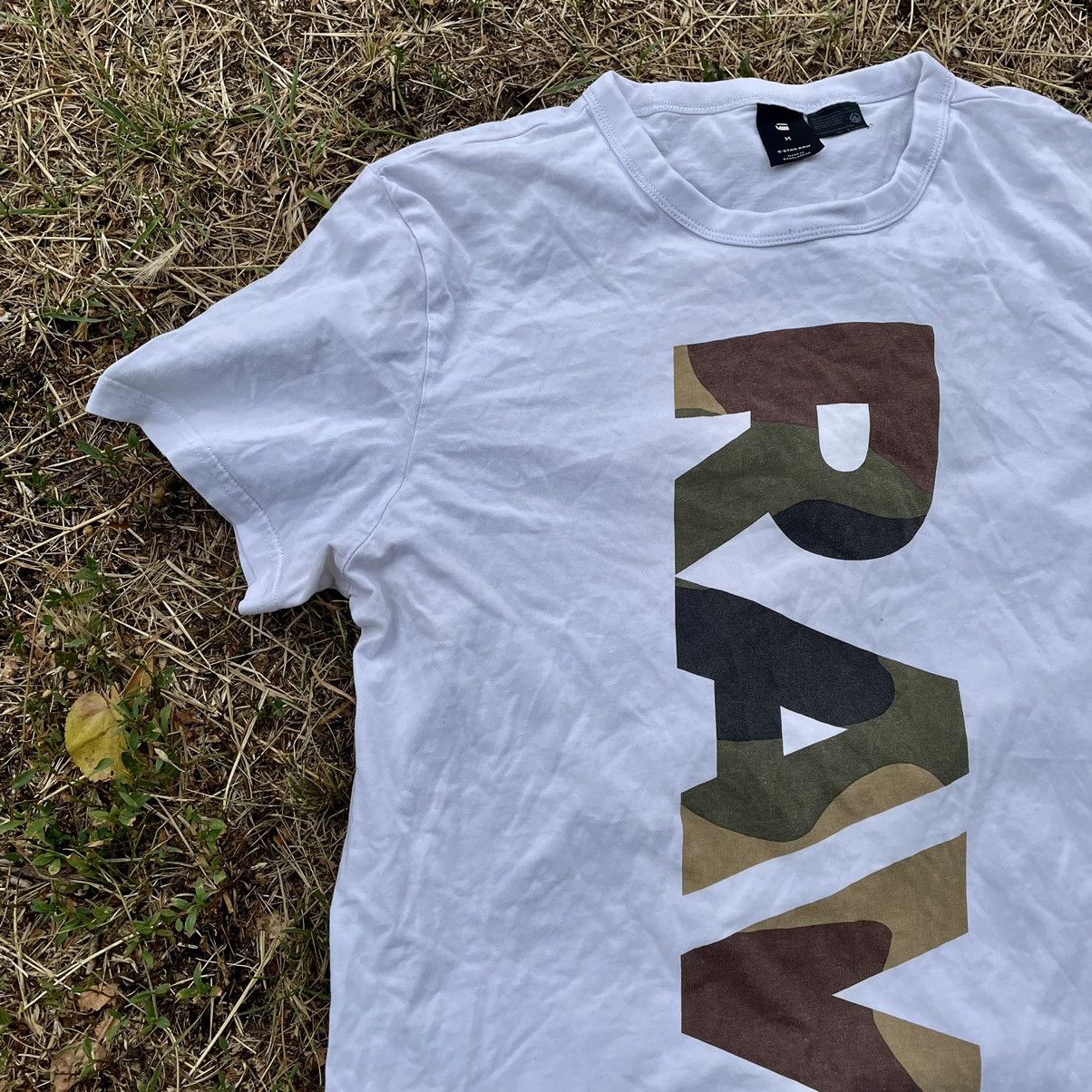 G-Star Vintage Y2K G Star White Tee Camo Logo Streetwear Size US S / EU 44-46 / 1 - 3 Thumbnail