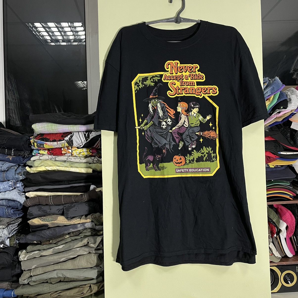 Vintage Vintage Y2K Horror Graphic Tee Sun Faded Black Grunge Slim L Size US L / EU 52-54 / 3 - 4 Thumbnail