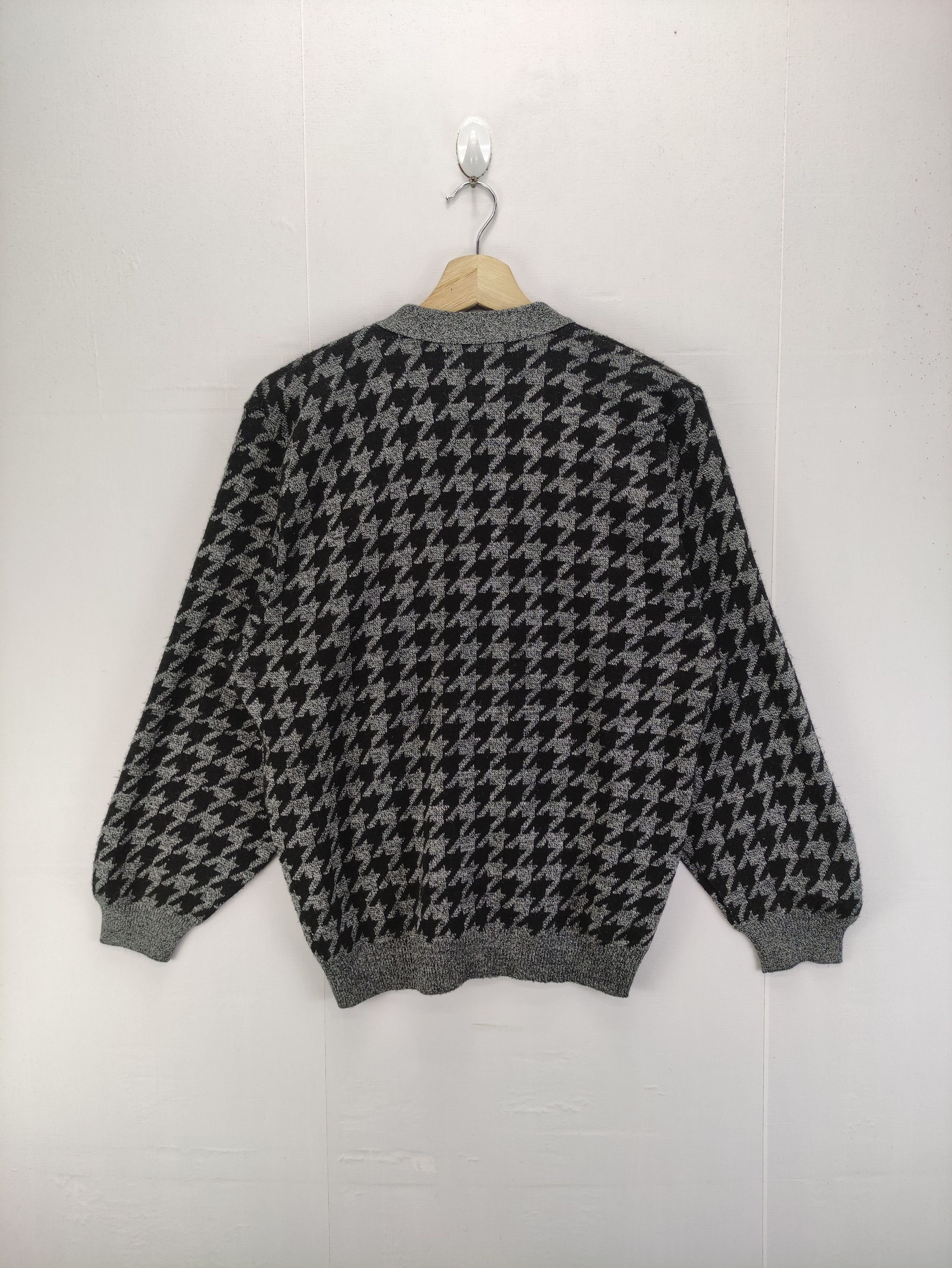 Aran Isles Knitwear Vintage Renown Houndstooth Cardigan Knit Sweater Size M / US 6-8 / IT 42-44 - 8 Thumbnail