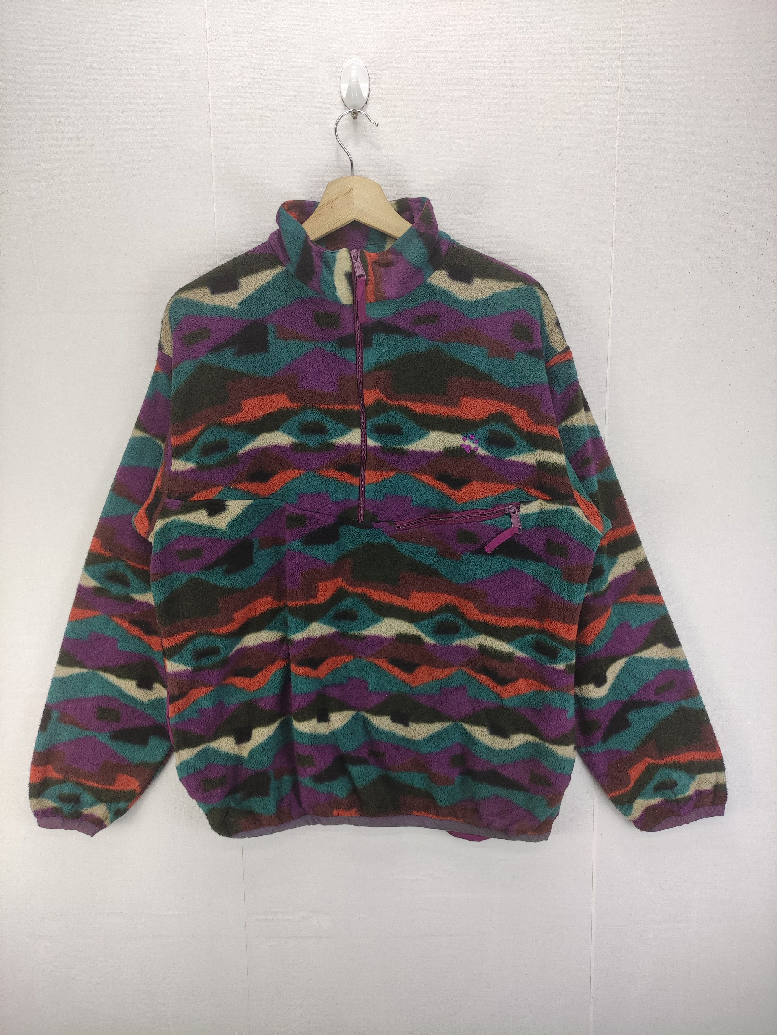 Jack Wolfskin Vintage Jack Wolfskins Fleece Multicolour Sweater Half Zip Size US L / EU 52-54 / 3 - 1 Thumbnail