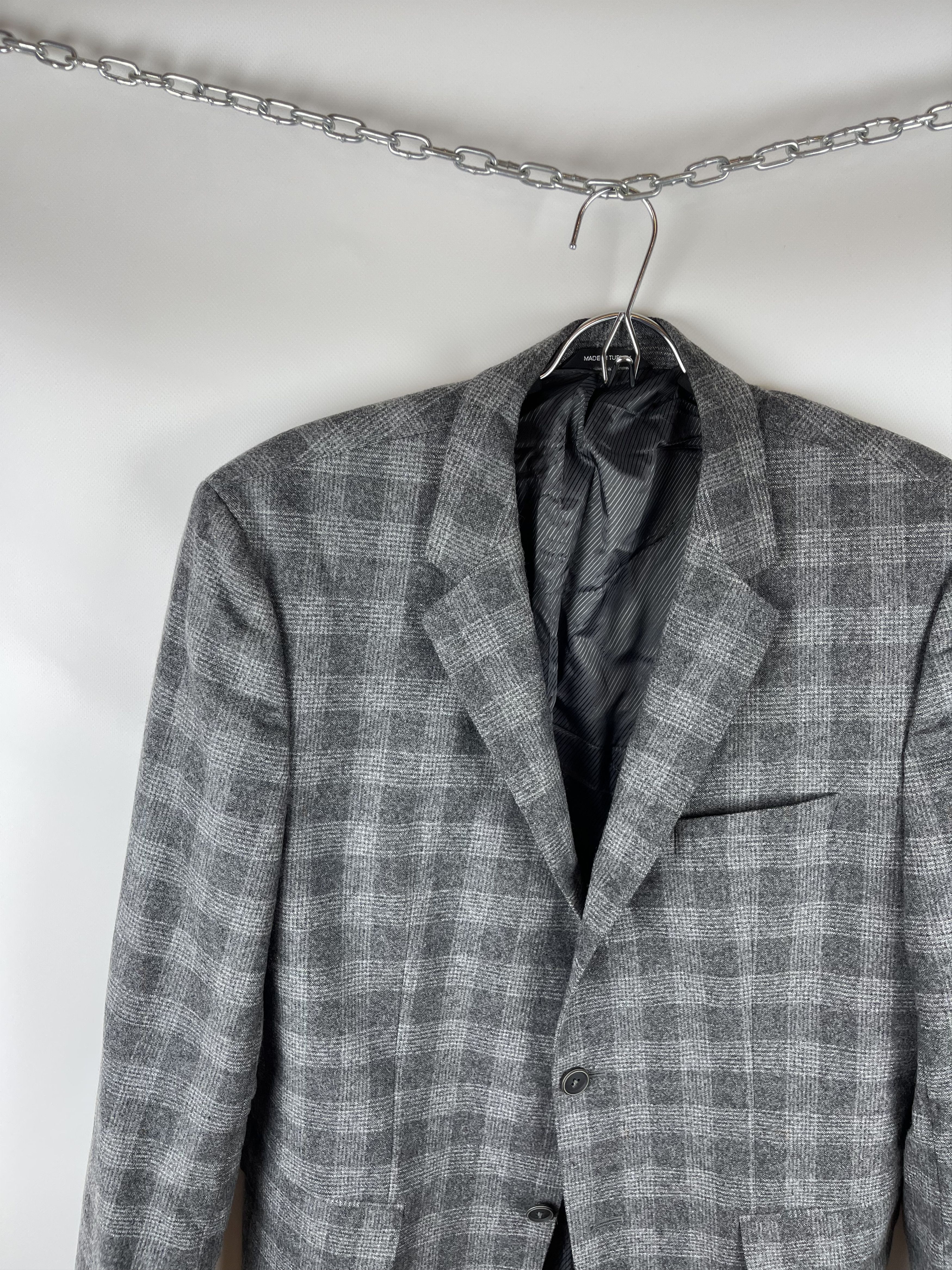 Hugo Boss Hugo Boss Stretch wool plaid checkered 2 button blazer Size 42R - 2 Thumbnail